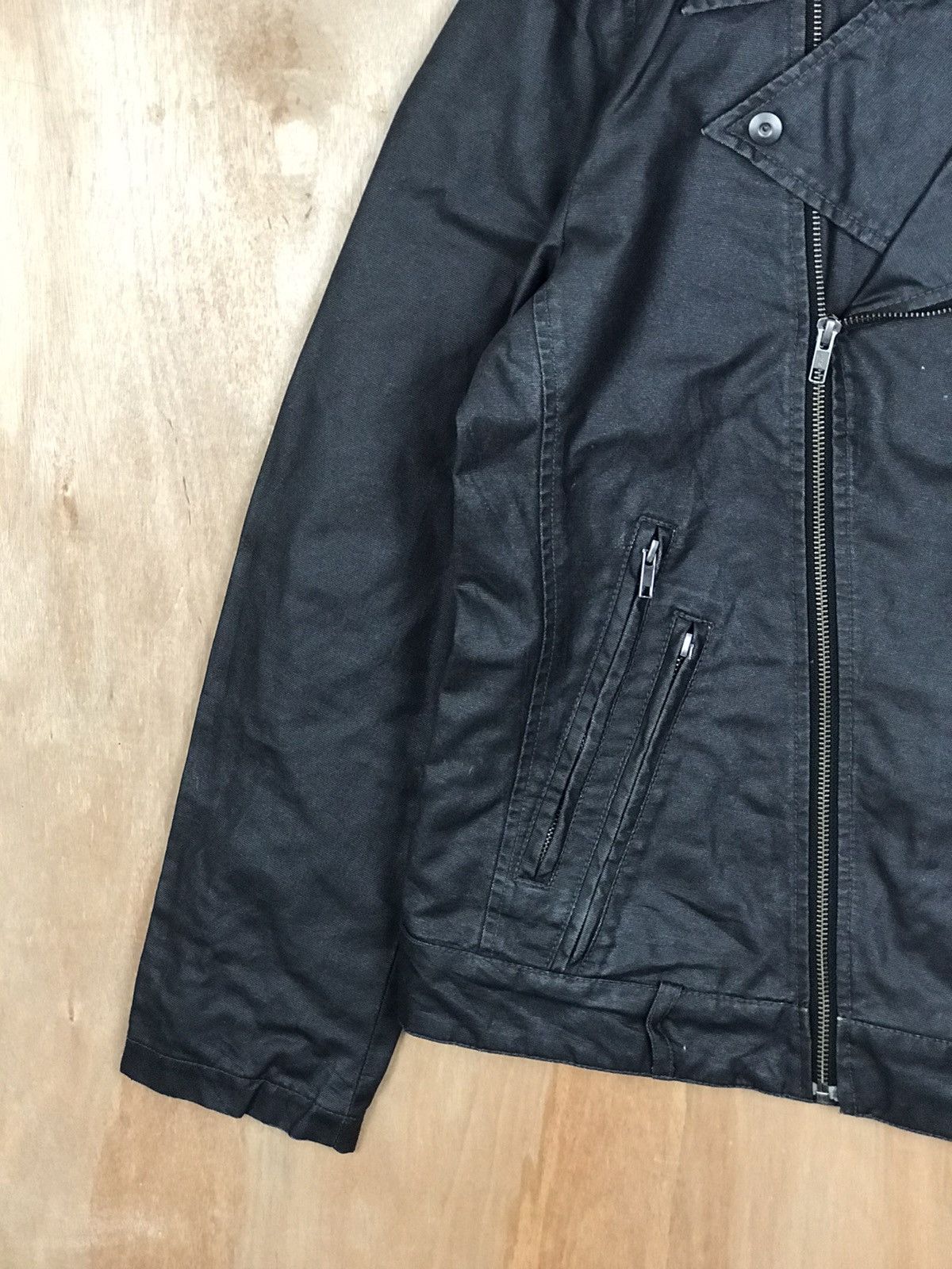 Japanese Brand × Mossimo Mossimo Black Waxed Coated Double Collar Jacket Size US L / EU 52-54 / 3 - 4 Thumbnail