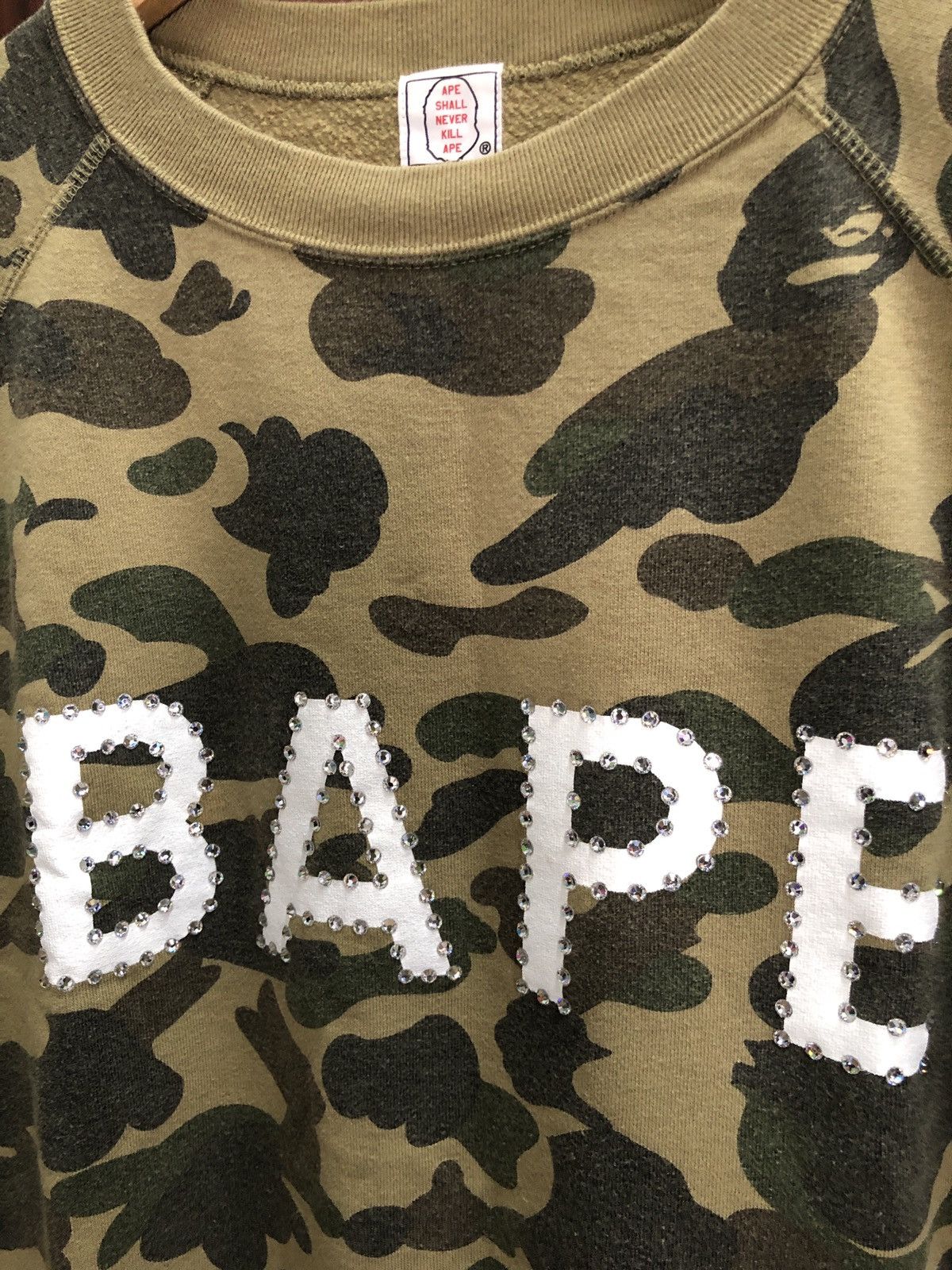 Bape × Swarovski Swarovski BAPE Logo Short Sleeve Sweatshirts 1st Camo Size US L / EU 52-54 / 3 - 4 Thumbnail
