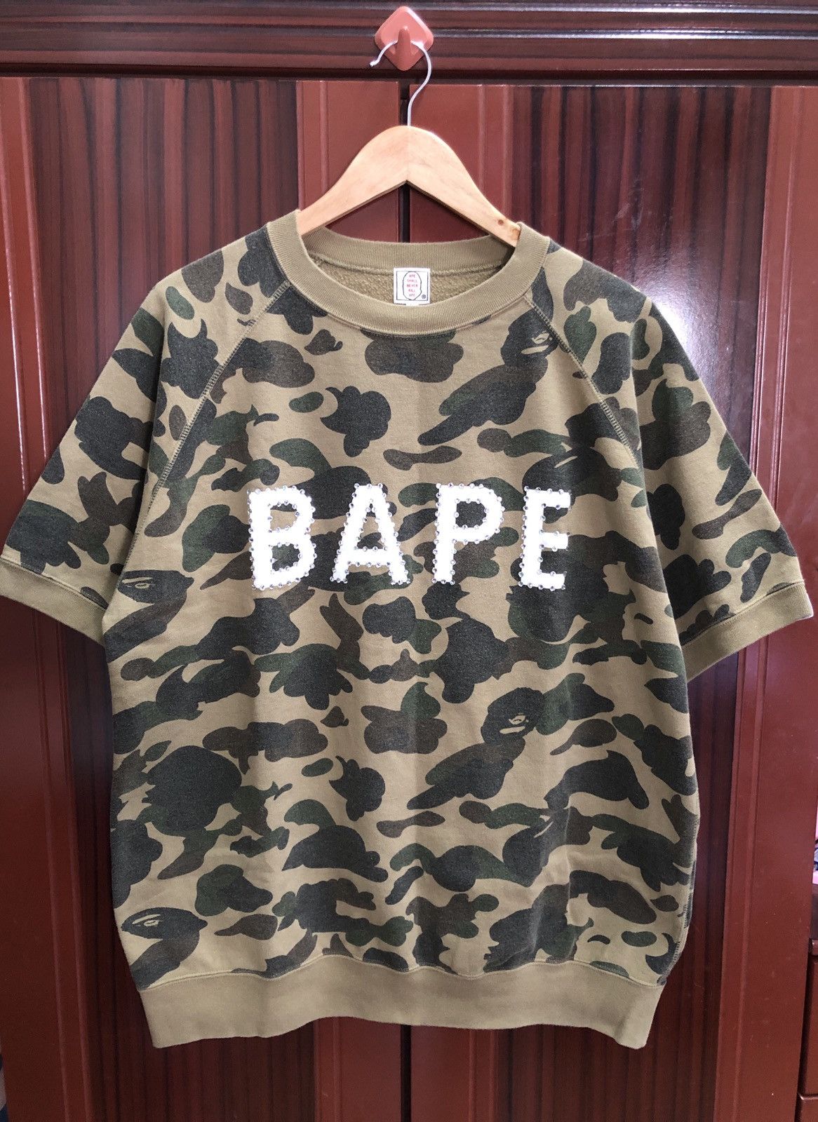 Bape × Swarovski Swarovski BAPE Logo Short Sleeve Sweatshirts 1st Camo Size US L / EU 52-54 / 3 - 1 Thumbnail