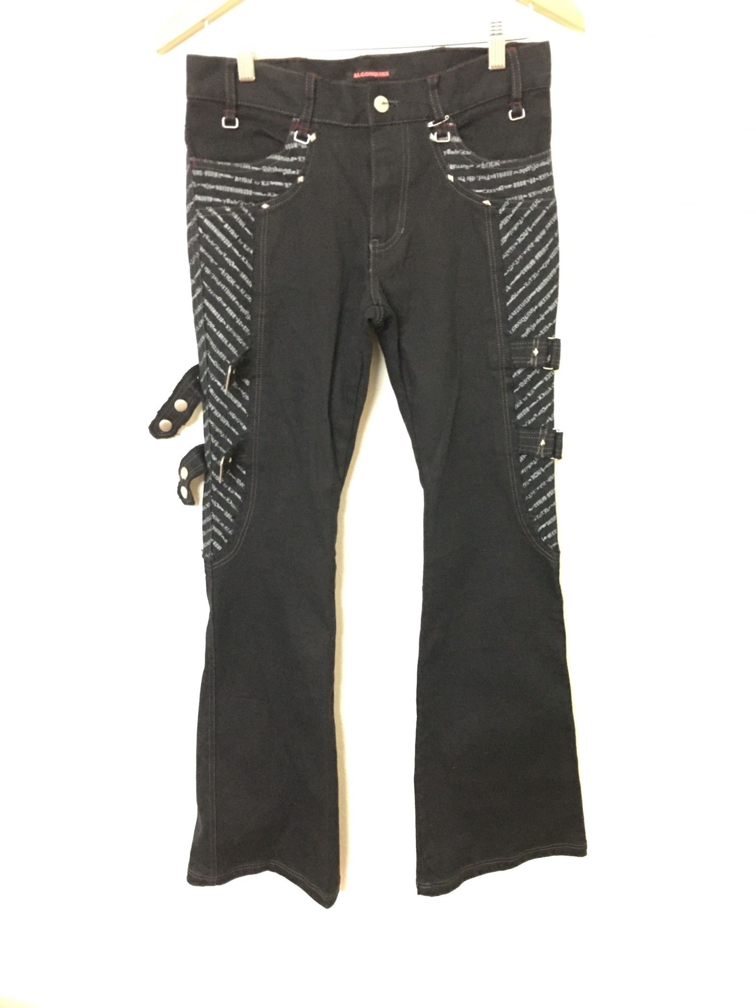 Japanese Brand Flared ALGONQUINS Zipper Punk Tactical Design Pants Size US 30 / EU 46 - 1 Thumbnail