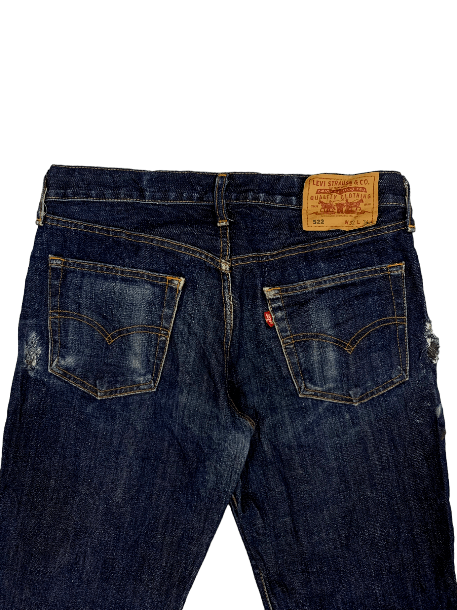 Levi's × Levi's Vintage Clothing SALES🔥Vintage 90s Levis 522 Raw Denim Distressed Jeans Size US 31 - 7 Thumbnail