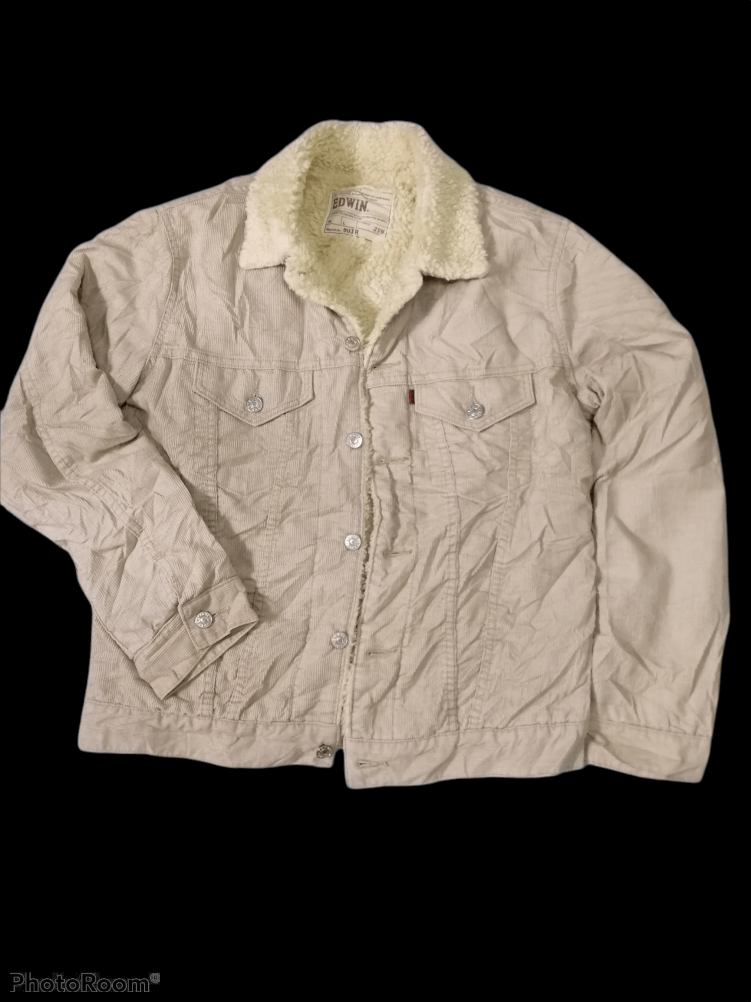 Edwin Vintage Corduroy Trucker Sherpa Lining Jacket Size US L / EU 52-54 / 3 - 1 Thumbnail
