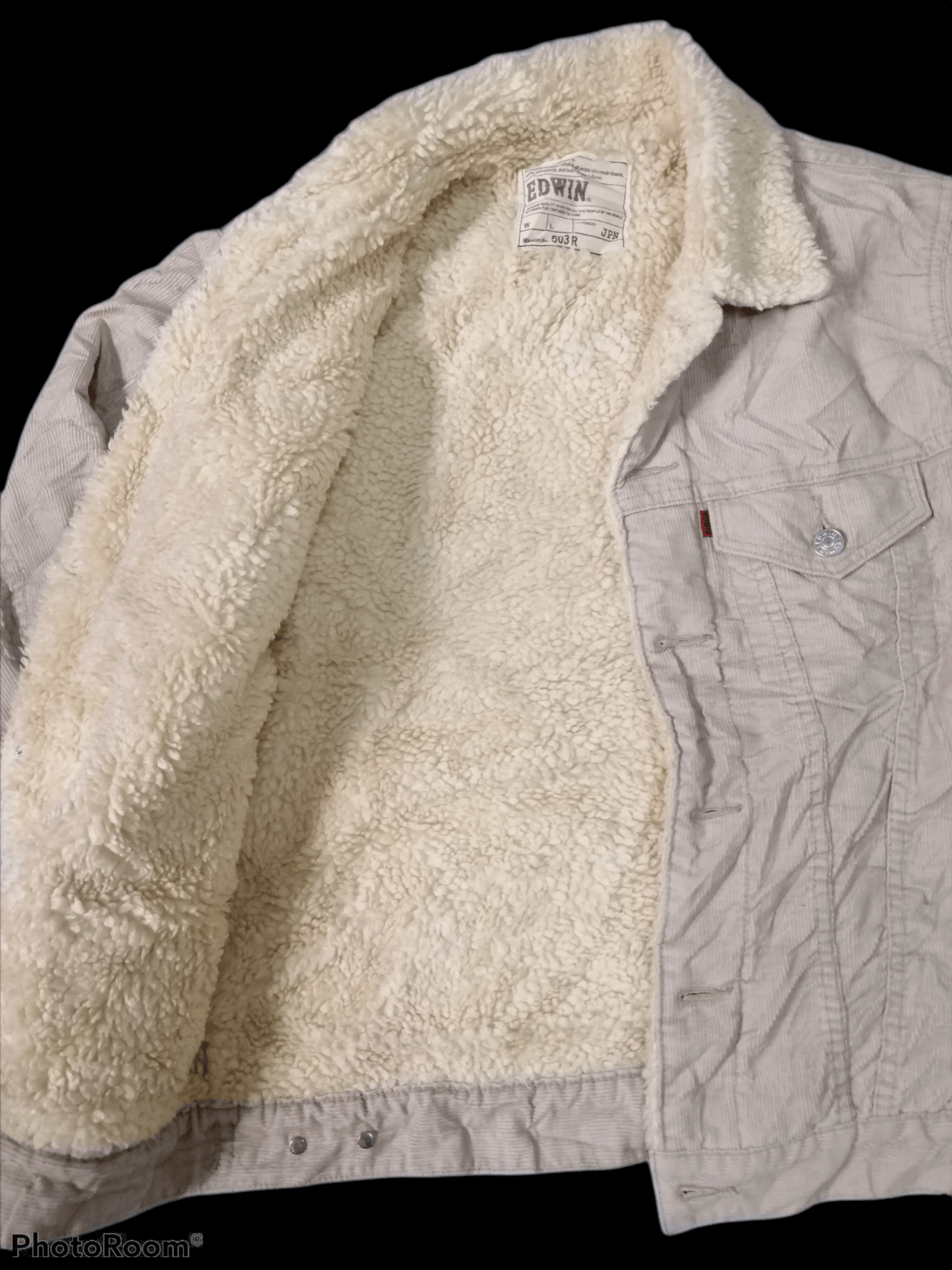 Edwin Vintage Corduroy Trucker Sherpa Lining Jacket Size US L / EU 52-54 / 3 - 2 Thumbnail