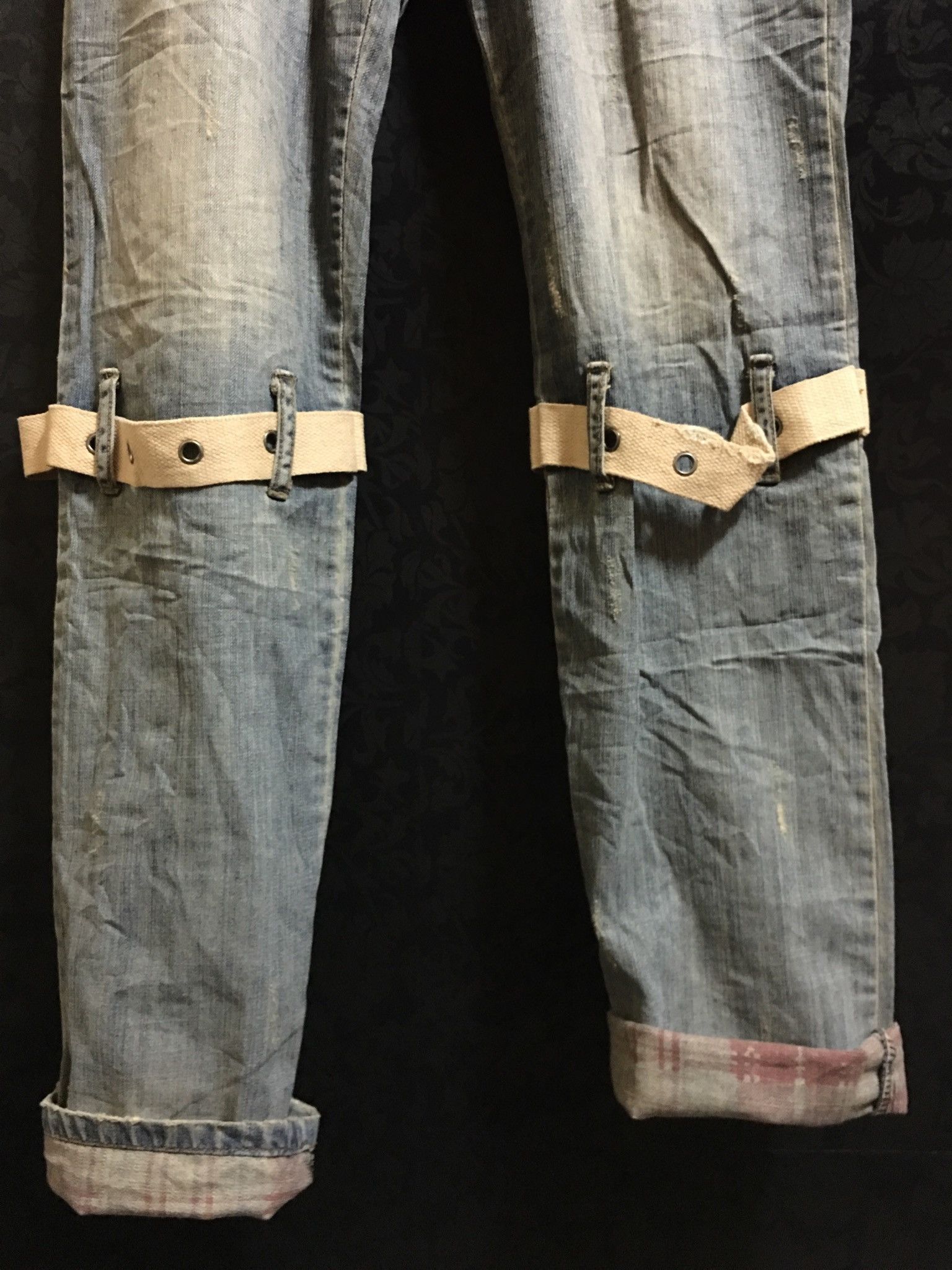 Japanese Brand Joneaa Distressed Jeans With Zipper at Back Side Size US 32 / EU 48 - 3 Thumbnail