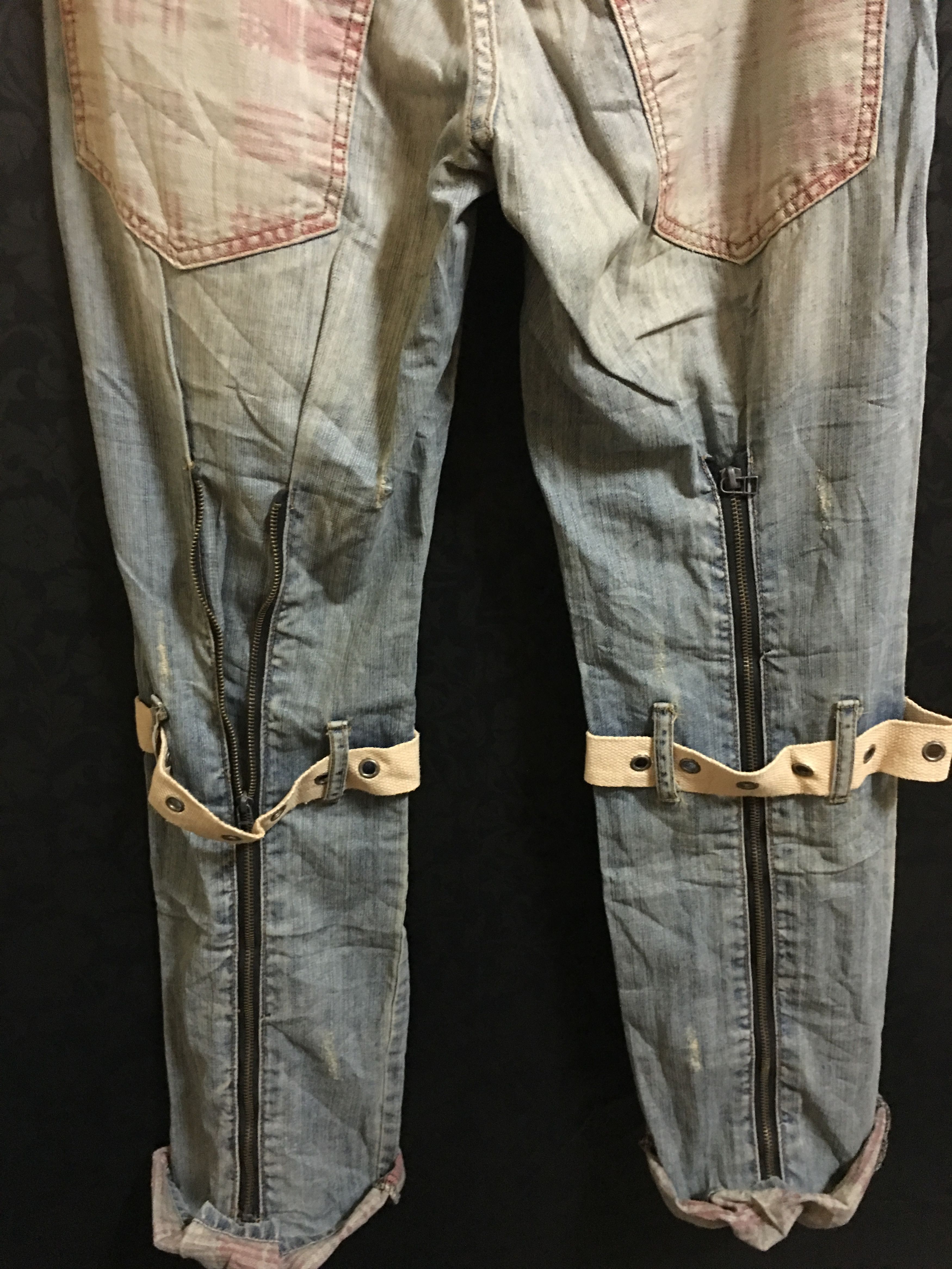 Japanese Brand Joneaa Distressed Jeans With Zipper at Back Side Size US 32 / EU 48 - 7 Thumbnail
