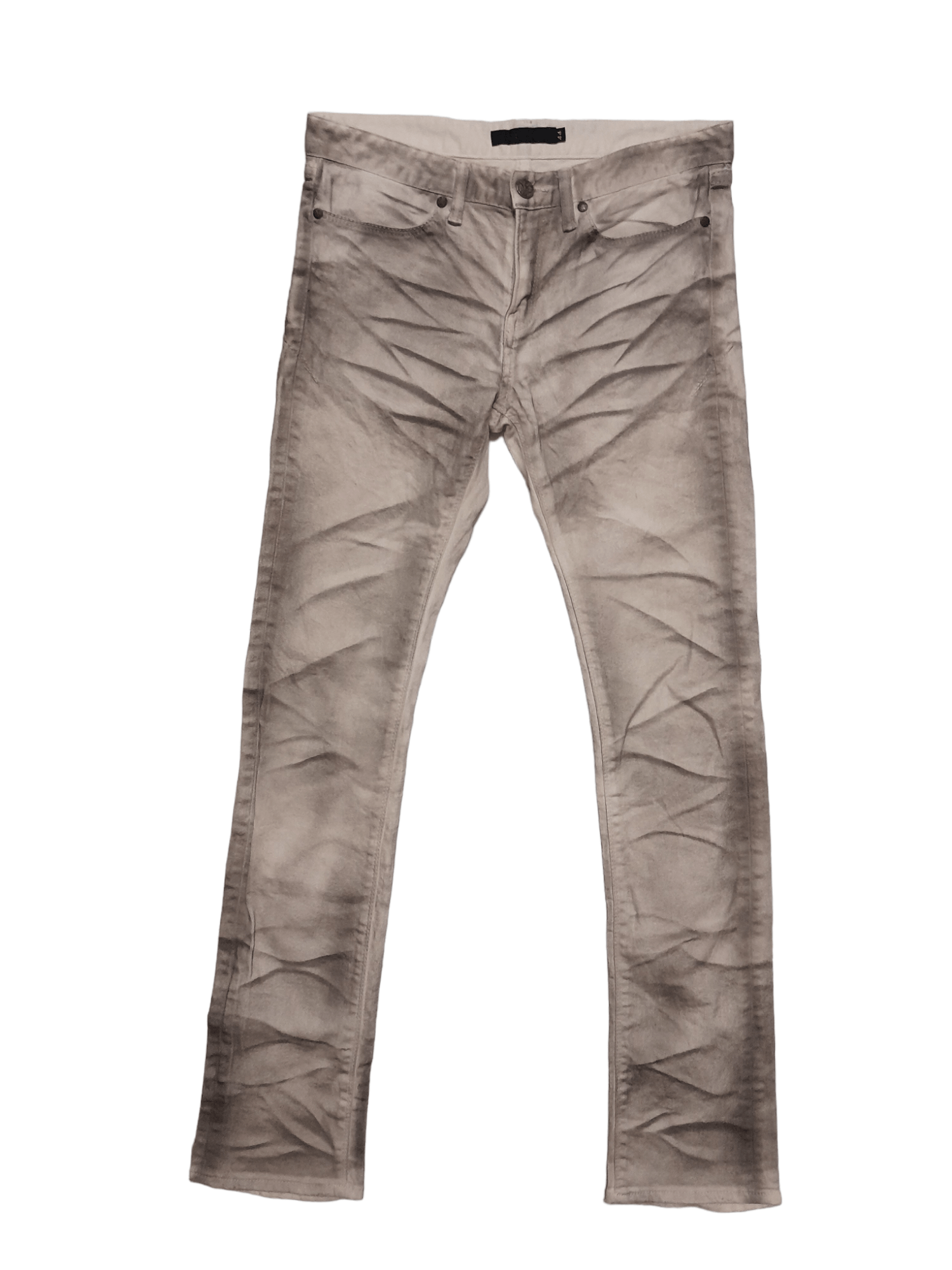 image of Distressed Denim x Fugazi Fuga Denim Limited Effect Distressed Dirt Denim (E529) in Cream (Size 30)