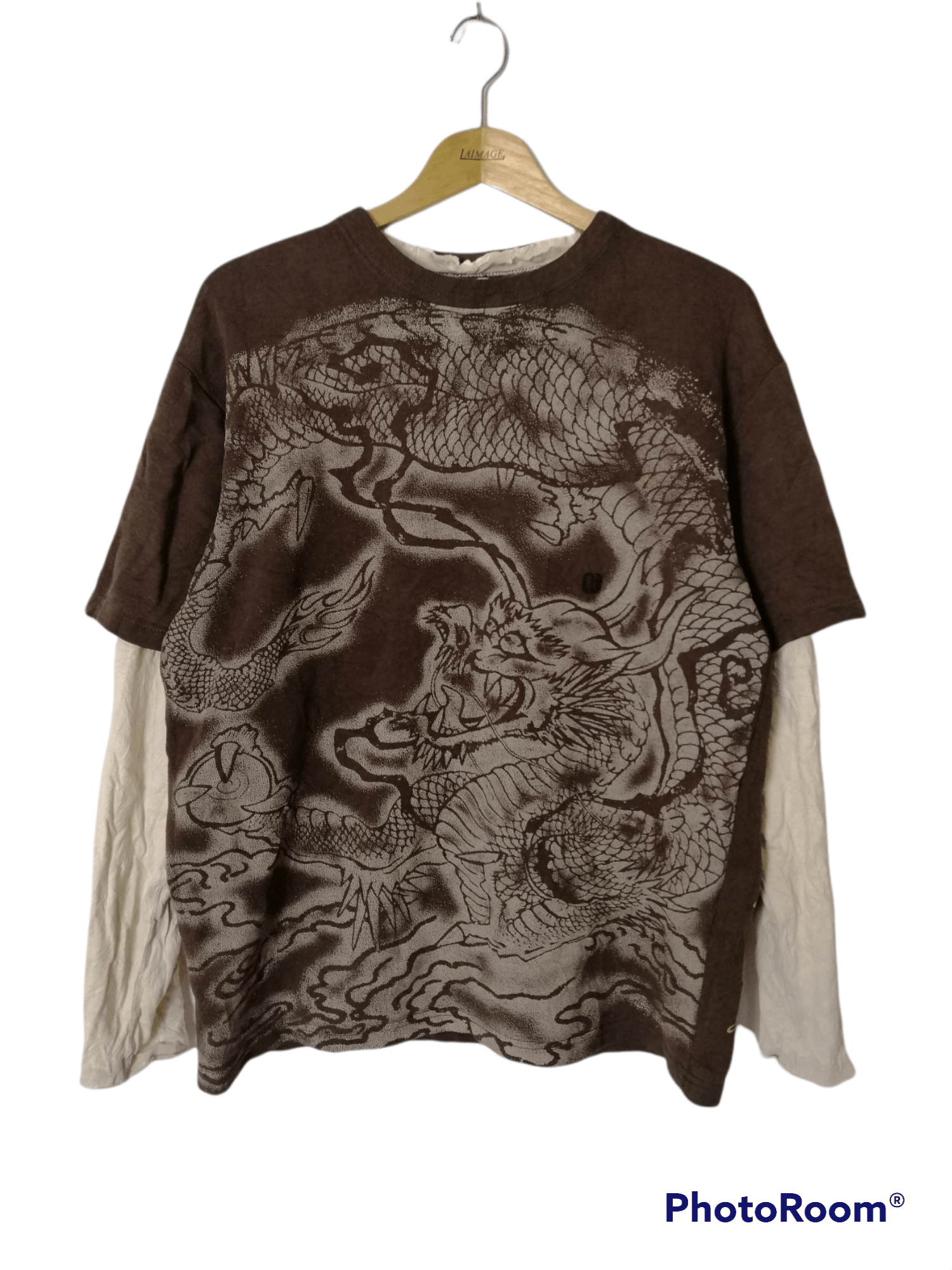 Japanese Brand Dragon Art Short Sleeve Sweat Over Print Sick Inner Size US L / EU 52-54 / 3 - 1 Thumbnail