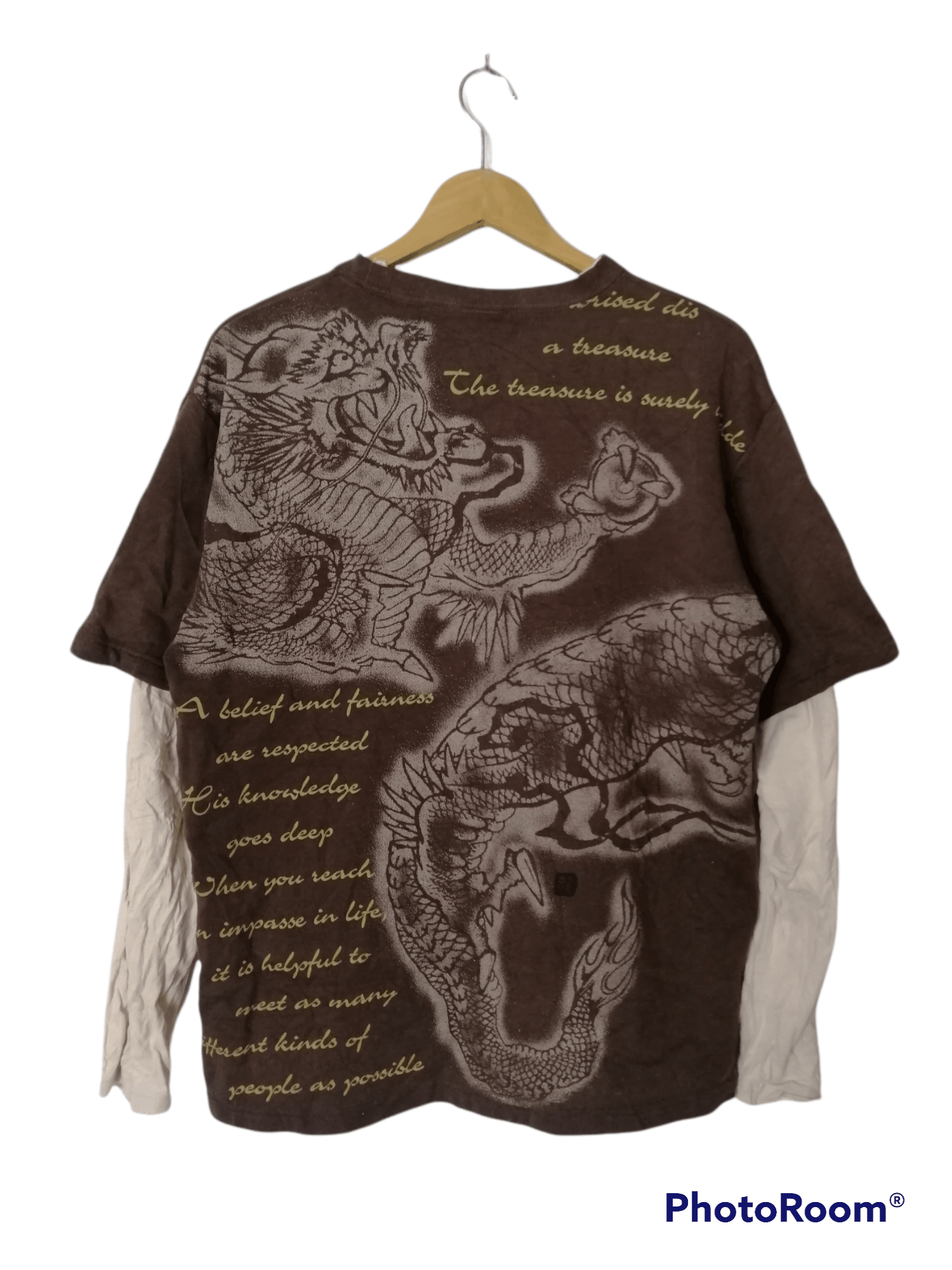 Japanese Brand Dragon Art Short Sleeve Sweat Over Print Sick Inner Size US L / EU 52-54 / 3 - 2 Thumbnail