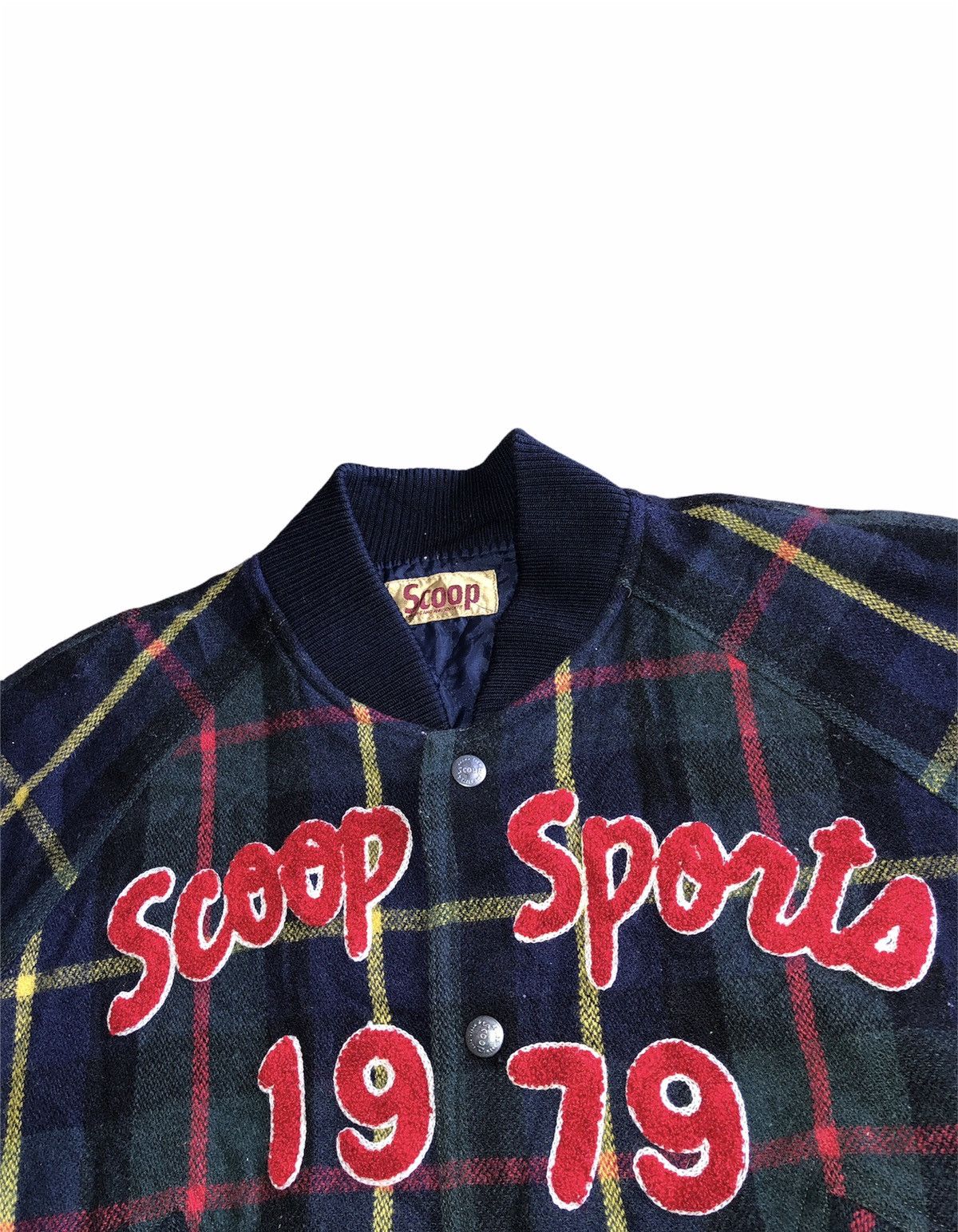 SCOOP Rare Vintage Scoop Sport 1979 Plaid Varsity Wool Jacket Size US M / EU 48-50 / 2 - 2 Thumbnail