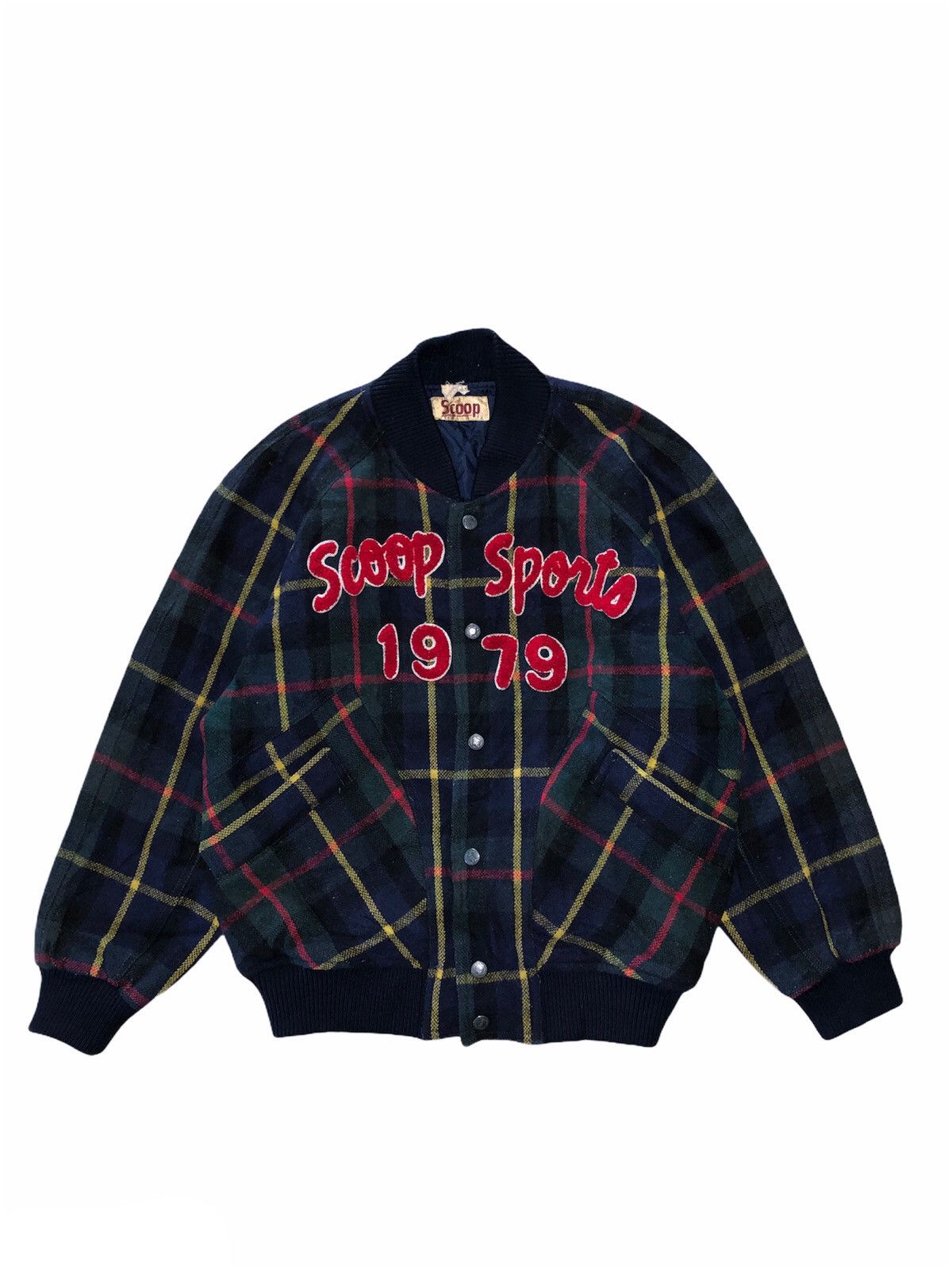 SCOOP Rare Vintage Scoop Sport 1979 Plaid Varsity Wool Jacket Size US M / EU 48-50 / 2 - 1 Thumbnail