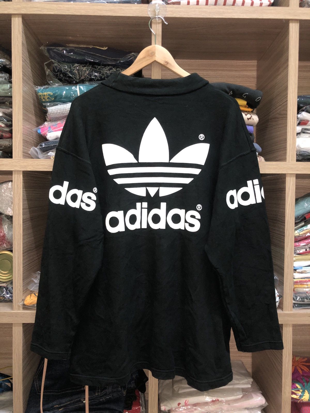 Adidas × Vintage 💥Vintage Adidas Decente Big Logo Sweatshirts Pullover Size US L / EU 52-54 / 3 - 2 Thumbnail