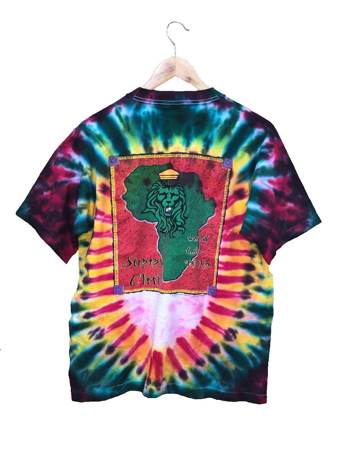 Band Tees Vintage 90s Jimmy Cliff Ska Reggae World Tour 1995 Tie Dye Size US L / EU 52-54 / 3 - 2 Thumbnail