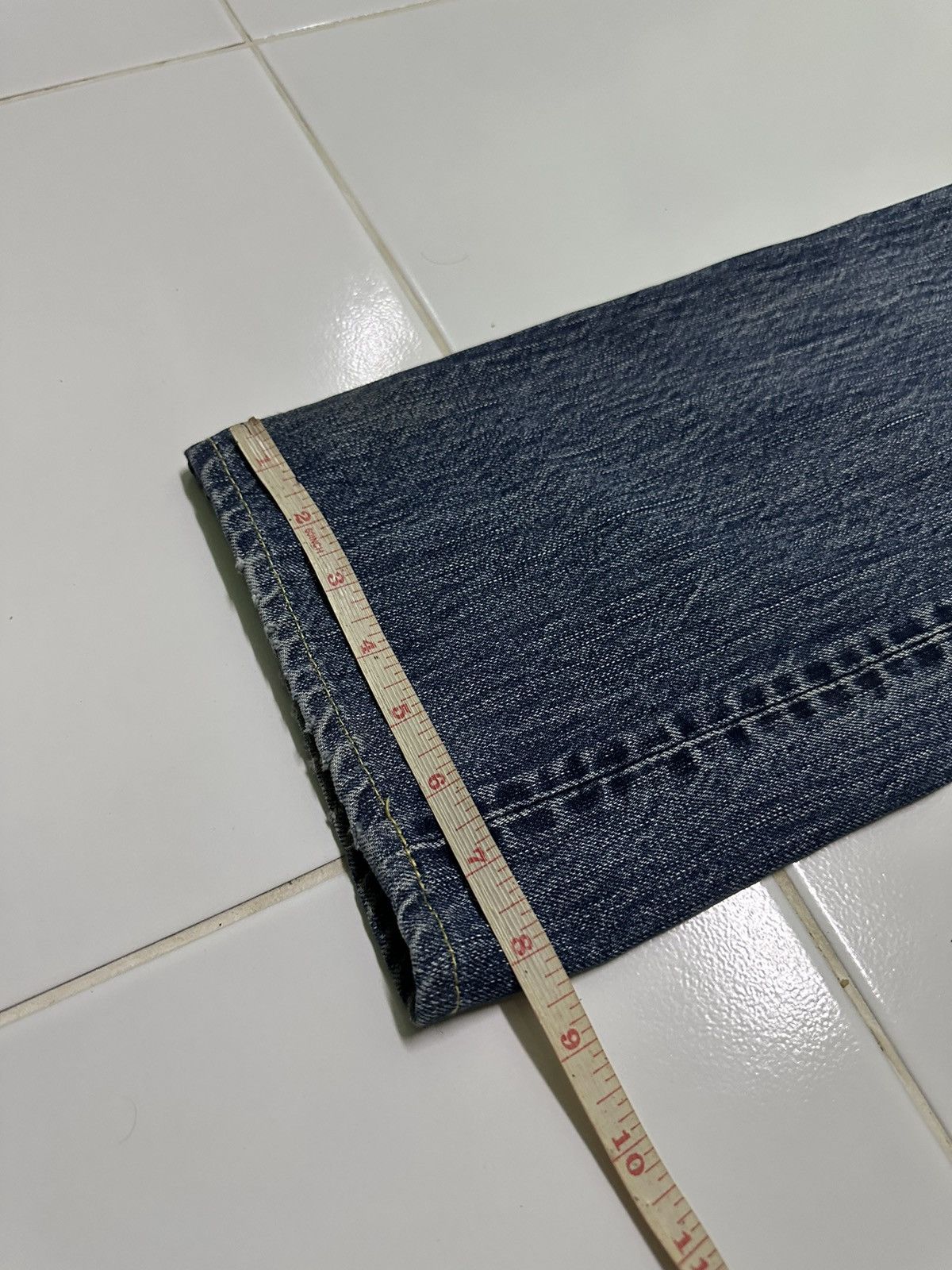 Japanese Brand Vintage 80s Ameyoko hinoya v stich sashiko boro blue jeans Size US 32 / EU 48 - 16 Thumbnail