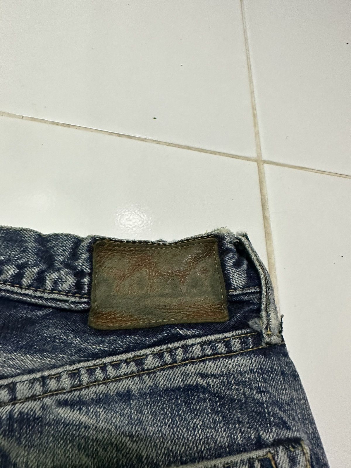 Japanese Brand Vintage 80s Ameyoko hinoya v stich sashiko boro blue jeans Size US 32 / EU 48 - 13 Thumbnail