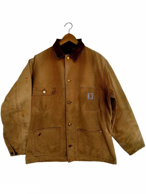 Carhartt Vintage 90s Detroit Distressed Carhartt Blanket Chore Jacket Size US L / EU 52-54 / 3 - 2 Thumbnail