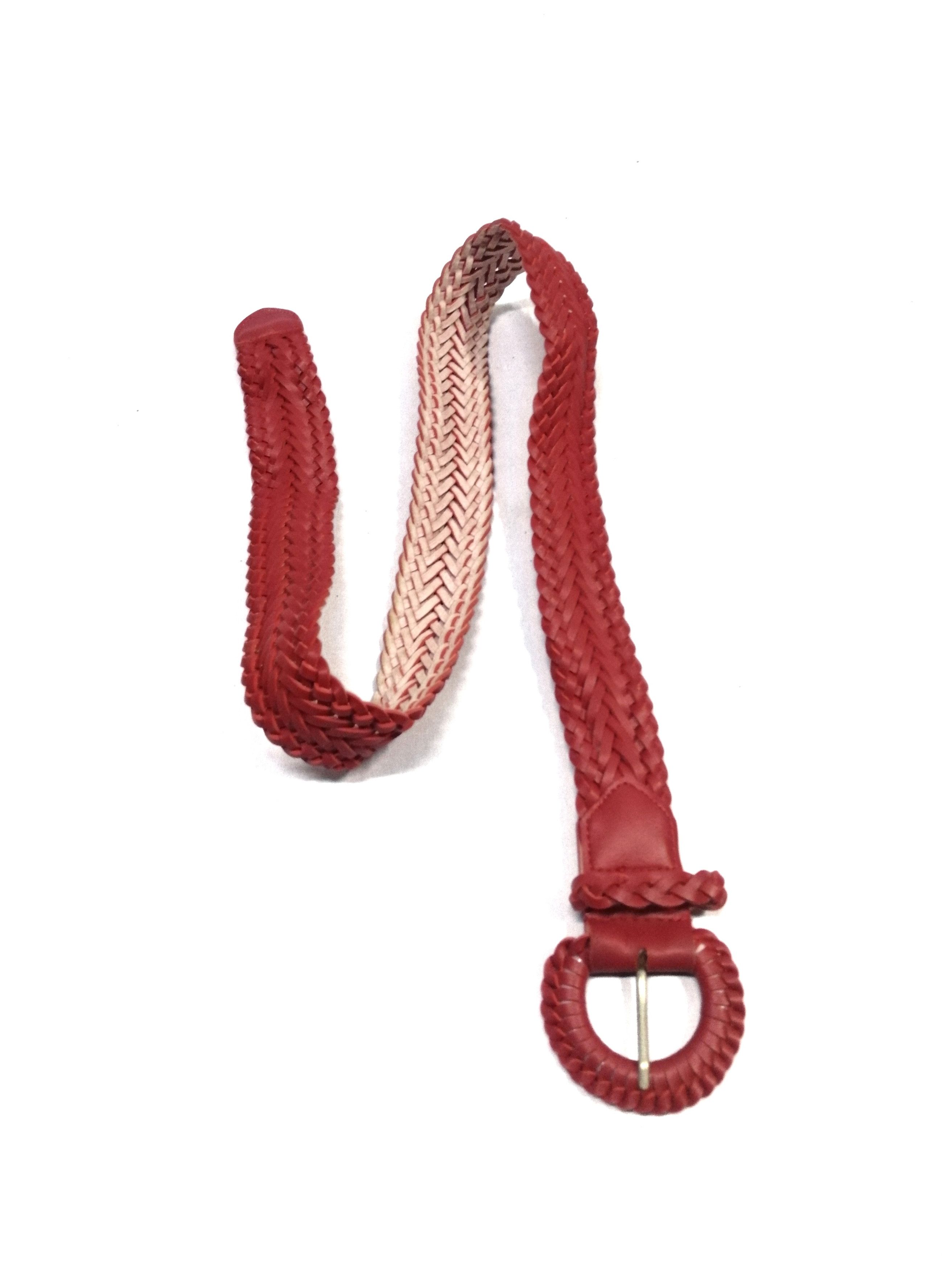 Japanese Brand × Other Red Leather Big Buckle Belt Size ONE SIZE - 3 Thumbnail