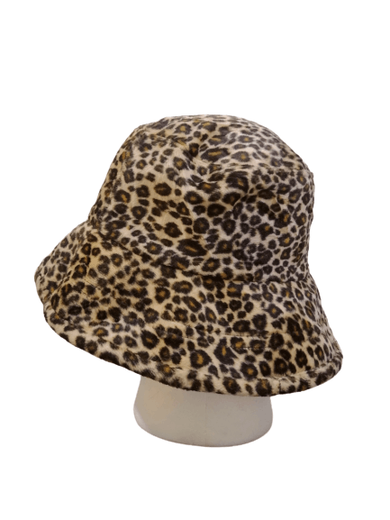 Japanese Brand Leopard Bucket Hat Wool Fleece Size ONE SIZE - 1 Thumbnail
