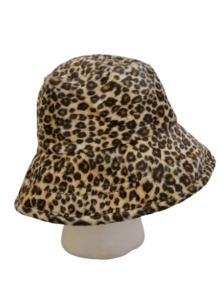 Japanese Brand Leopard Bucket Hat Wool Fleece Size ONE SIZE - 2 Thumbnail