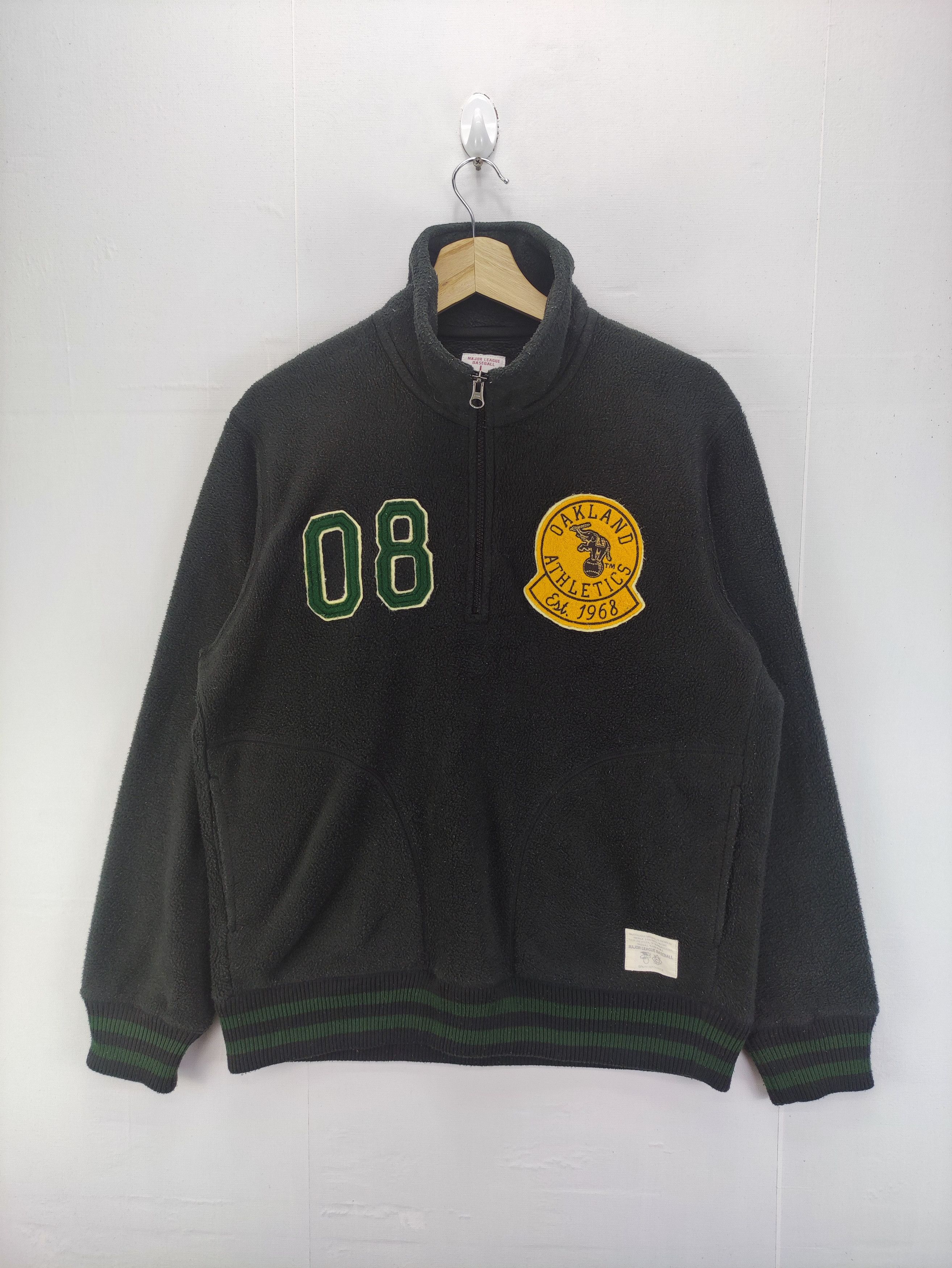 MLB Vintage Oakland Athletics Fleece Sweater Half Zipper Size US L / EU 52-54 / 3 - 1 Thumbnail
