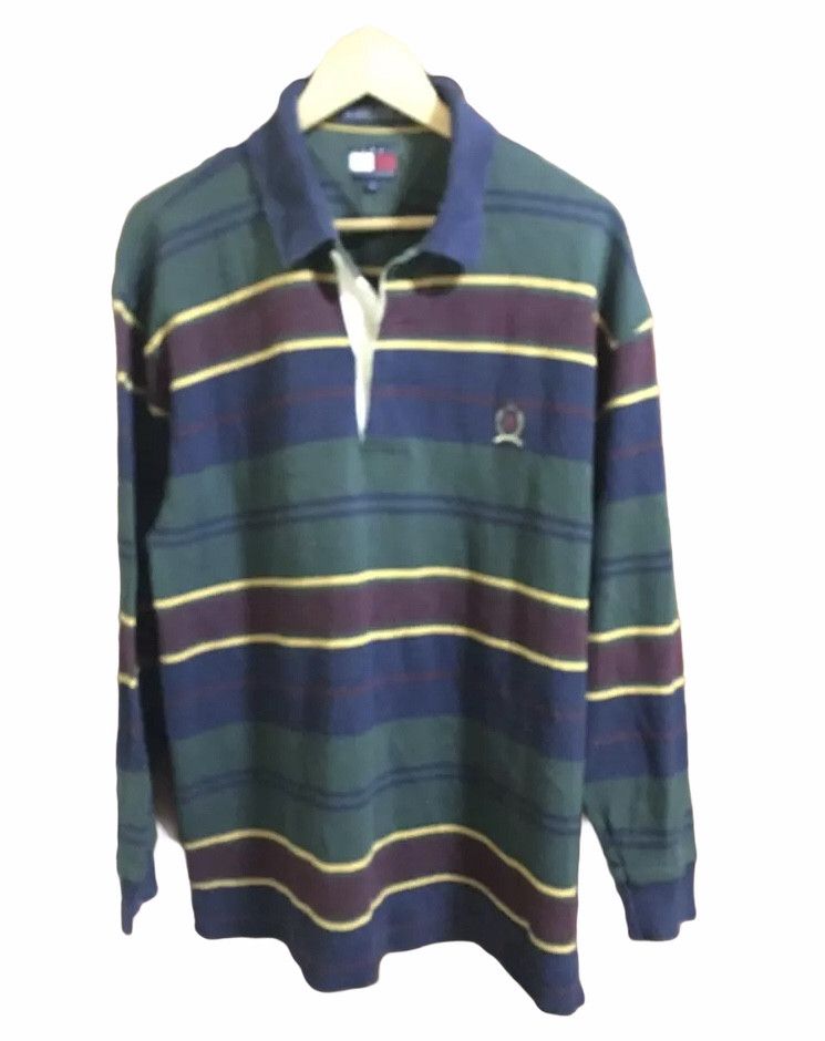 Tommy Hilfiger Vintage Tommy Hilfiger Striped Rugby Shirt Size US L / EU 52-54 / 3 - 1 Thumbnail