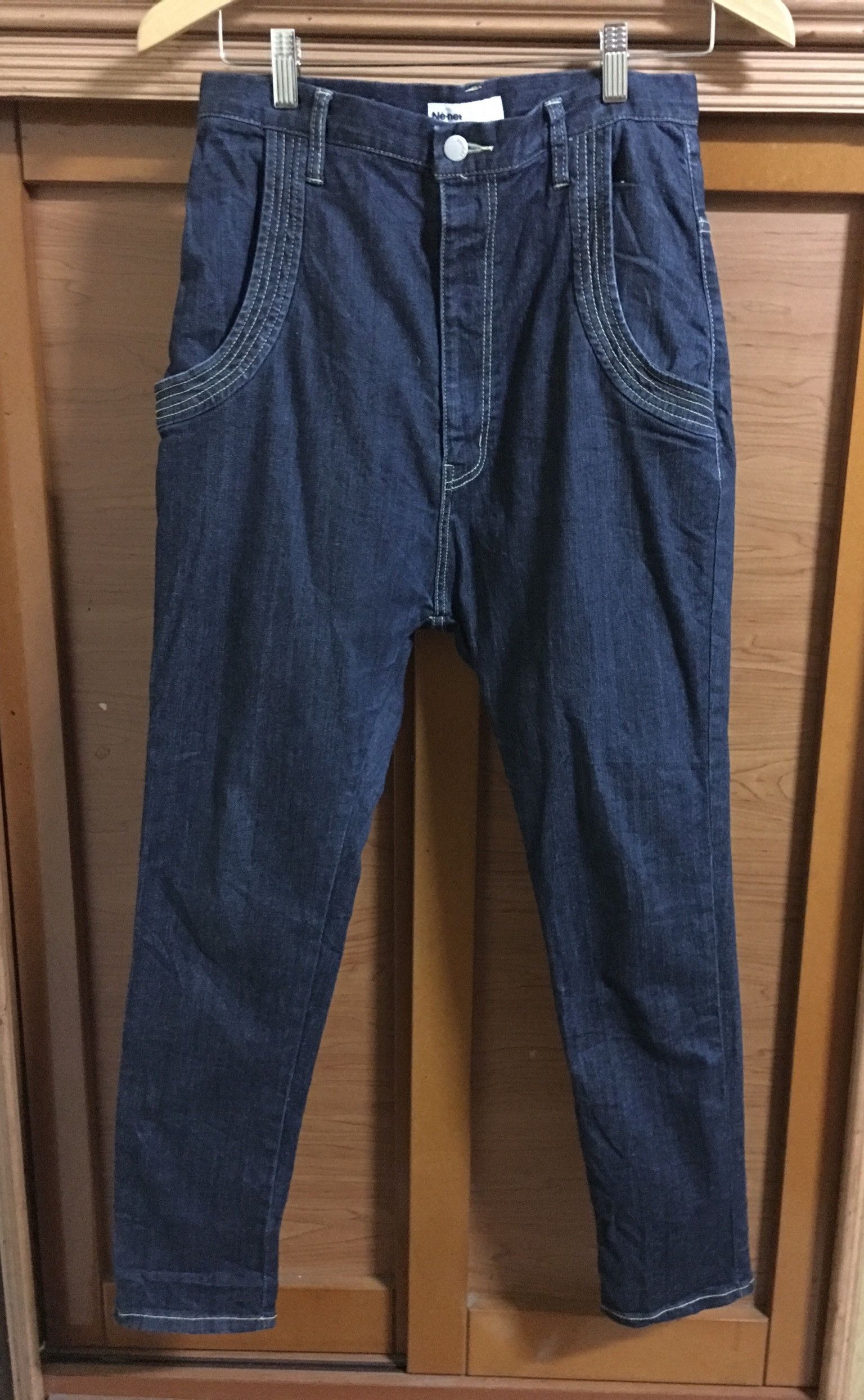Issey Miyake Issey Miyake Designer Ne-net Embroidered Denim Jeans Size US 29 - 2 Thumbnail