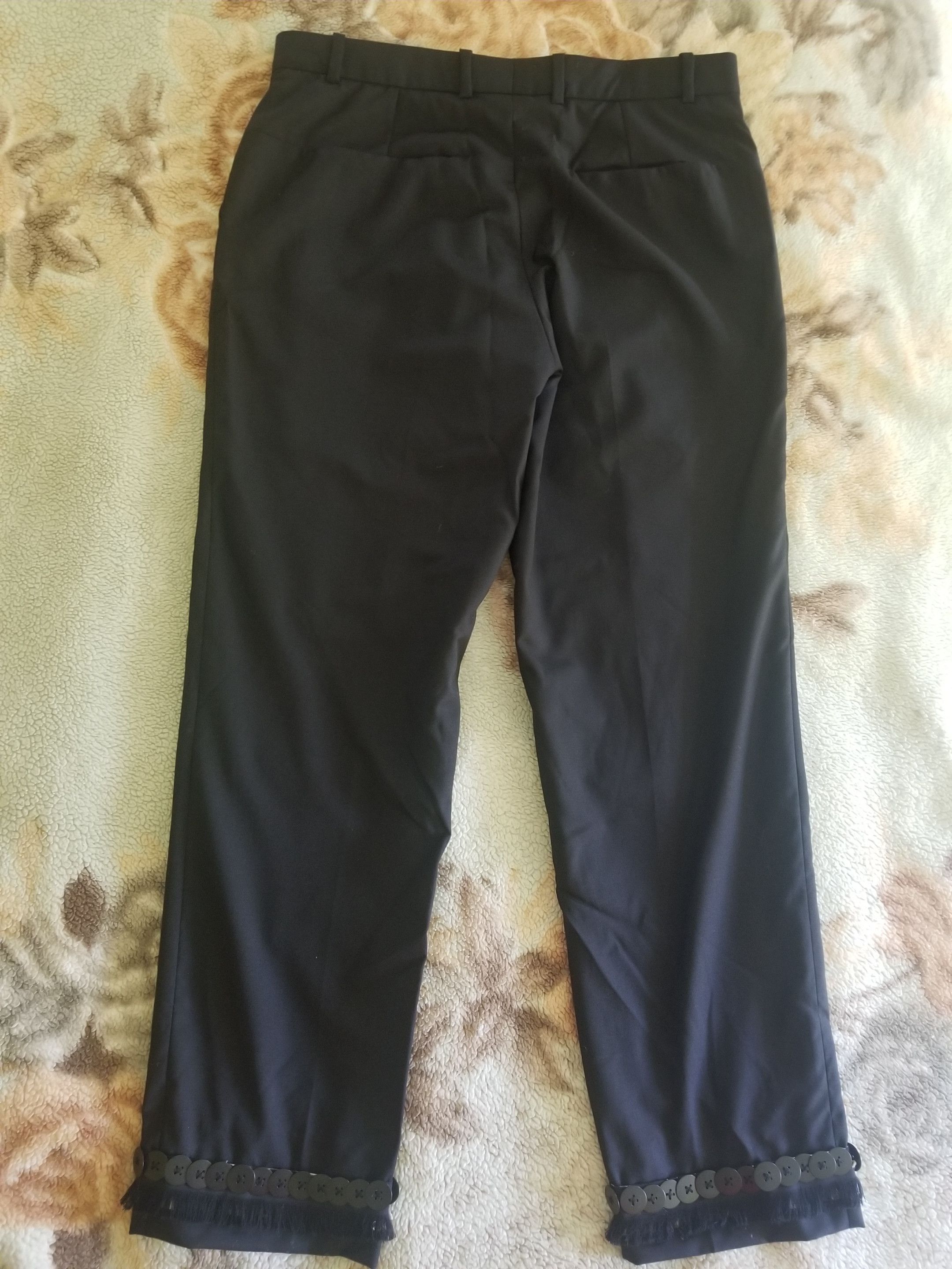 image of Namacheko Button Fringe Trousers in Black, Men's (Size 34)