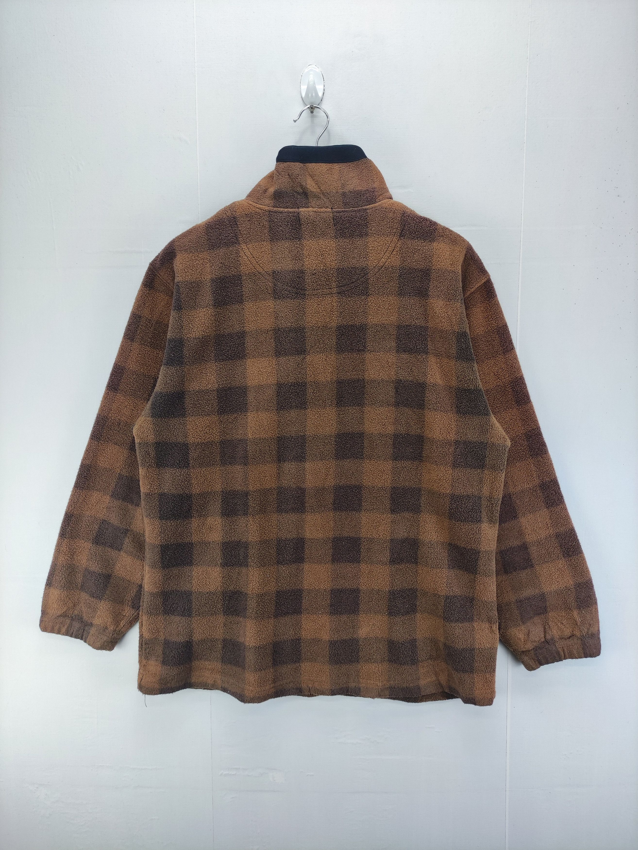 Uniqlo Vintage 90s Uniqlo Sweater Checkered Fleece Half Zipper Size US L / EU 52-54 / 3 - 5 Thumbnail