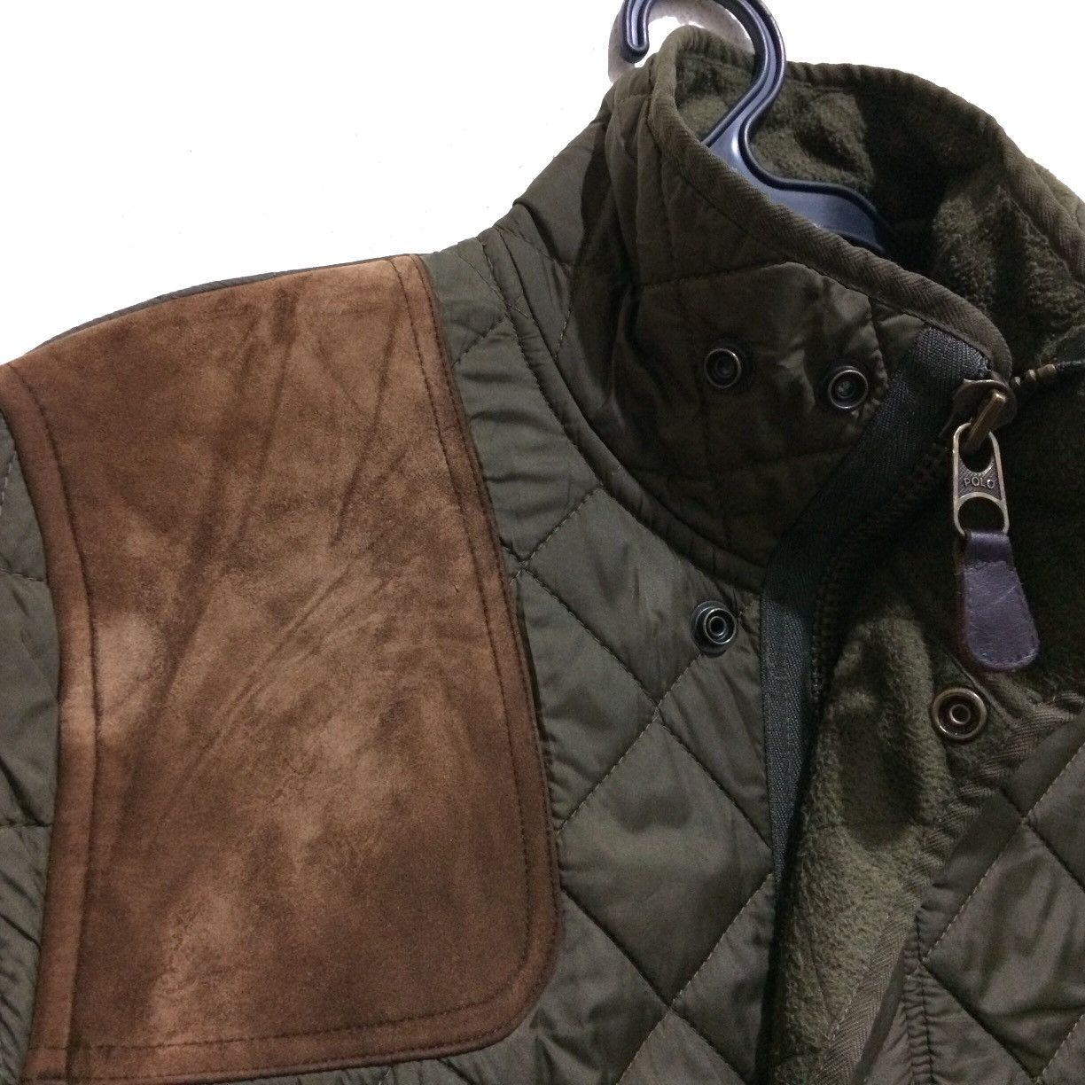 Polo Ralph Lauren × Vintage Polo Ralph lauren Quilted Jacket Bomber Nylon Leather Fleec Size US S / EU 44-46 / 1 - 2 Thumbnail