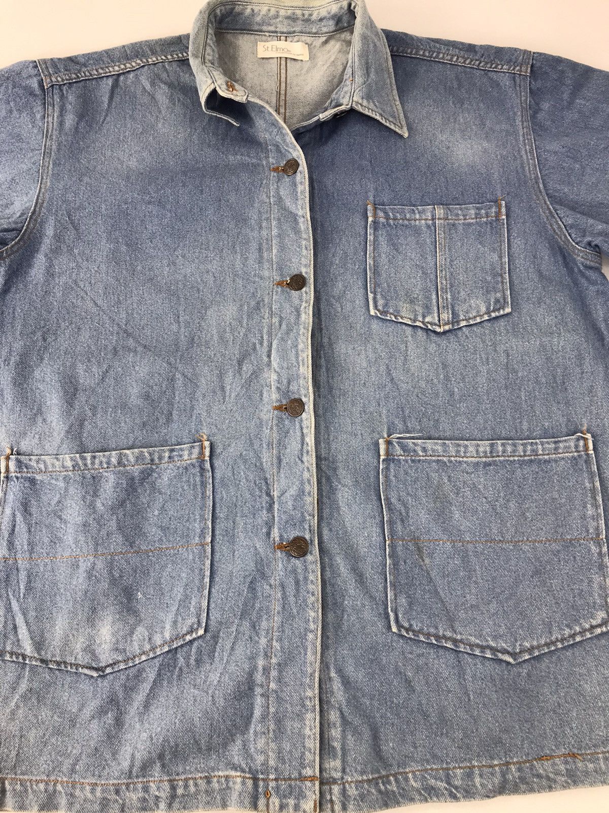 Japanese Brand × Vintage St. Elmo Denim Jacket Trucker Button Inspired Designer Size US M / EU 48-50 / 2 - 3 Thumbnail