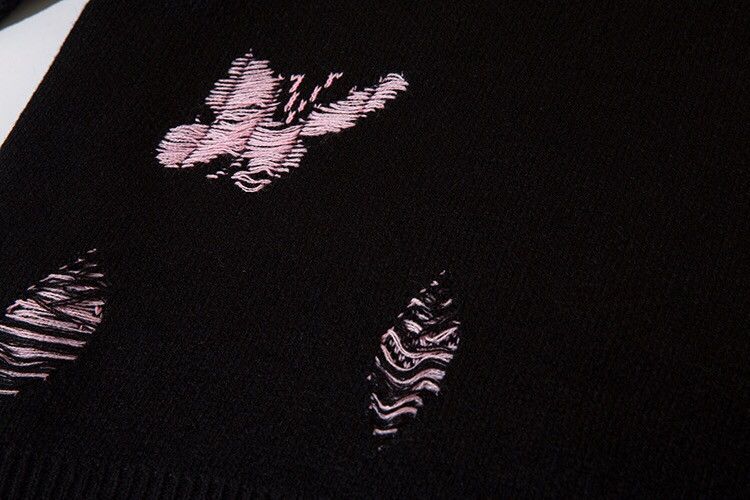 Japanese Brand × Vintage Retro fashion butterfly ripped knitwear sweater Size US M / EU 48-50 / 2 - 7 Thumbnail