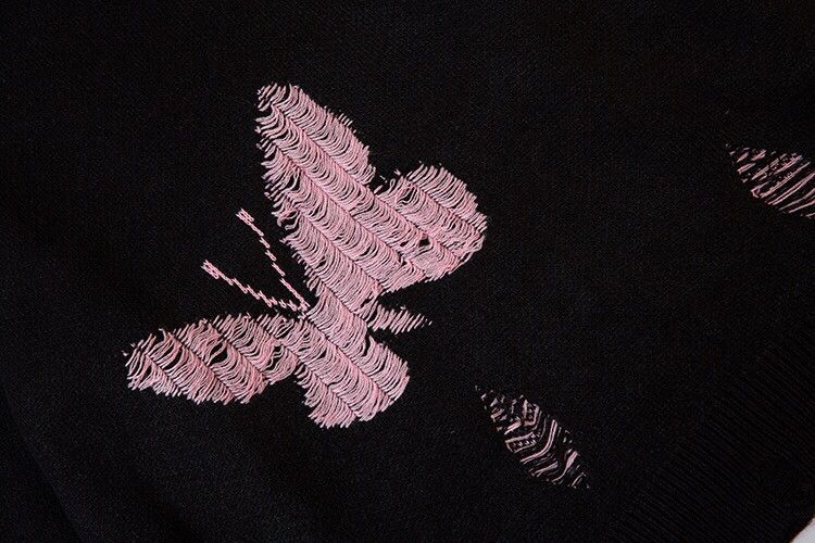 Japanese Brand × Vintage Retro fashion butterfly ripped knitwear sweater Size US M / EU 48-50 / 2 - 4 Thumbnail