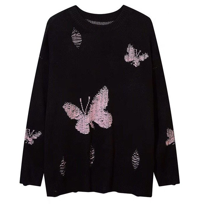 Japanese Brand × Vintage Retro fashion butterfly ripped knitwear sweater Size US M / EU 48-50 / 2 - 1 Thumbnail