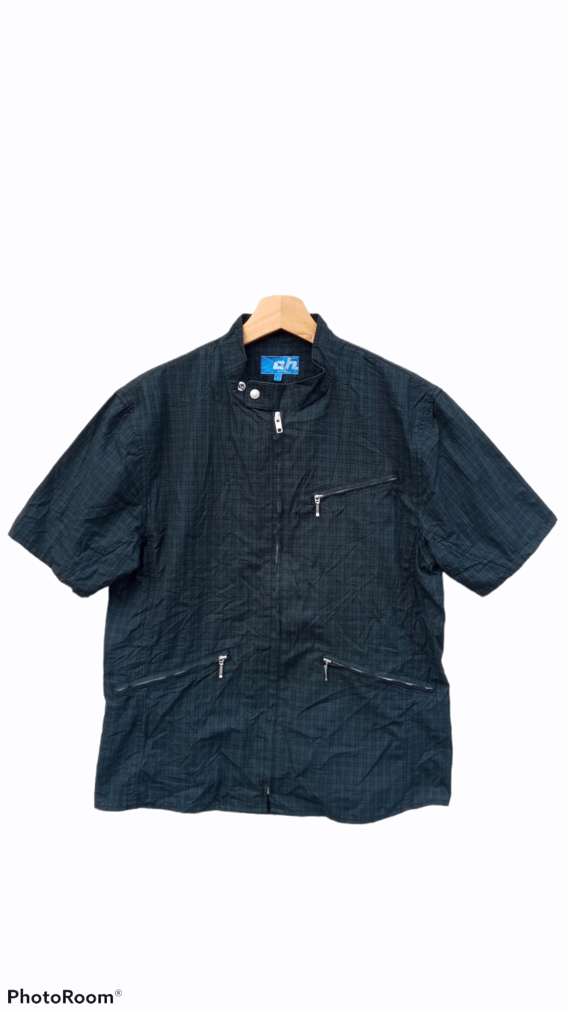 image of Abahouse Multipocket Plaid Zipper Shirt Jacket, Men's (Size Medium)