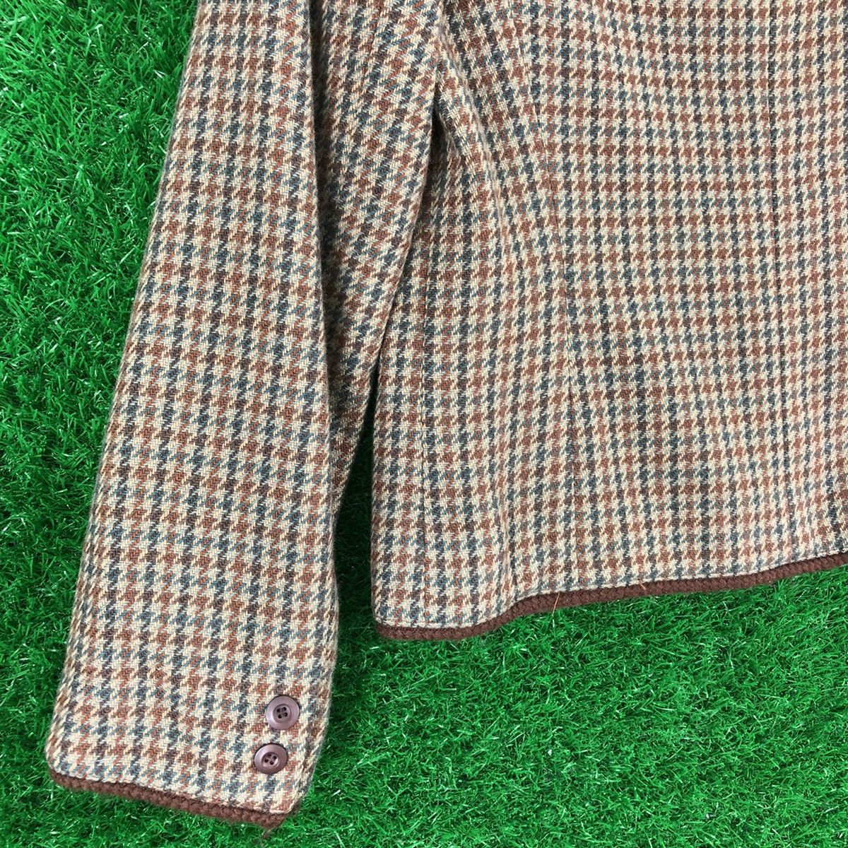 Max Mara Vintage 80's Suncy Max Mara Wool Hounstooth Cropped Jacket Size XS / US 0-2 / IT 36-38 - 6 Thumbnail