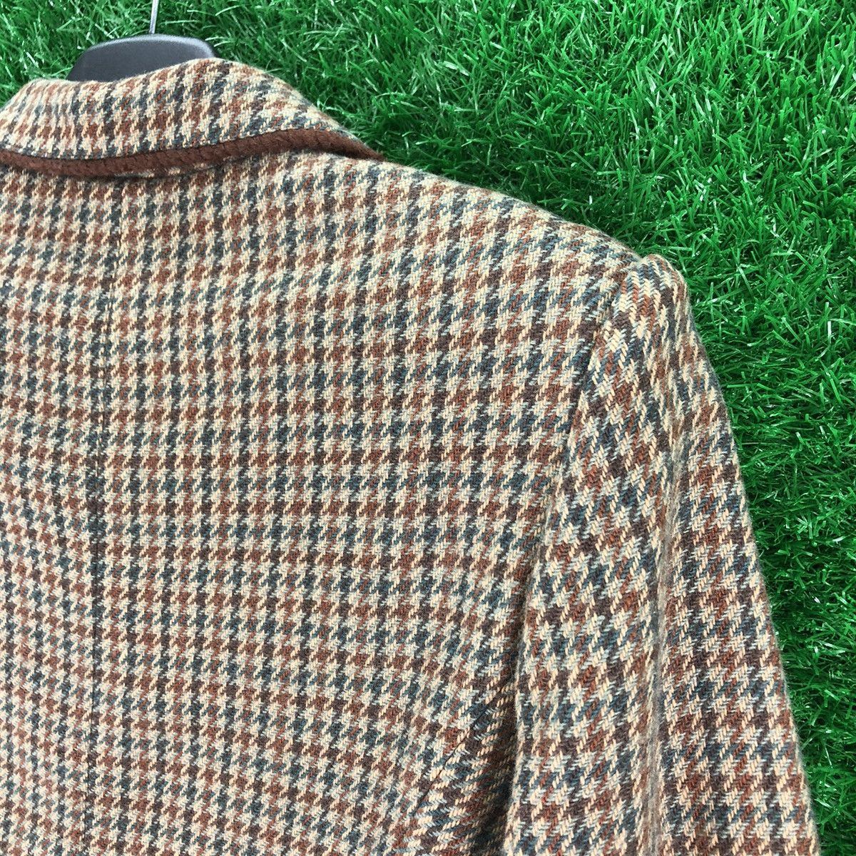 Max Mara Vintage 80's Suncy Max Mara Wool Hounstooth Cropped Jacket Size XS / US 0-2 / IT 36-38 - 5 Thumbnail