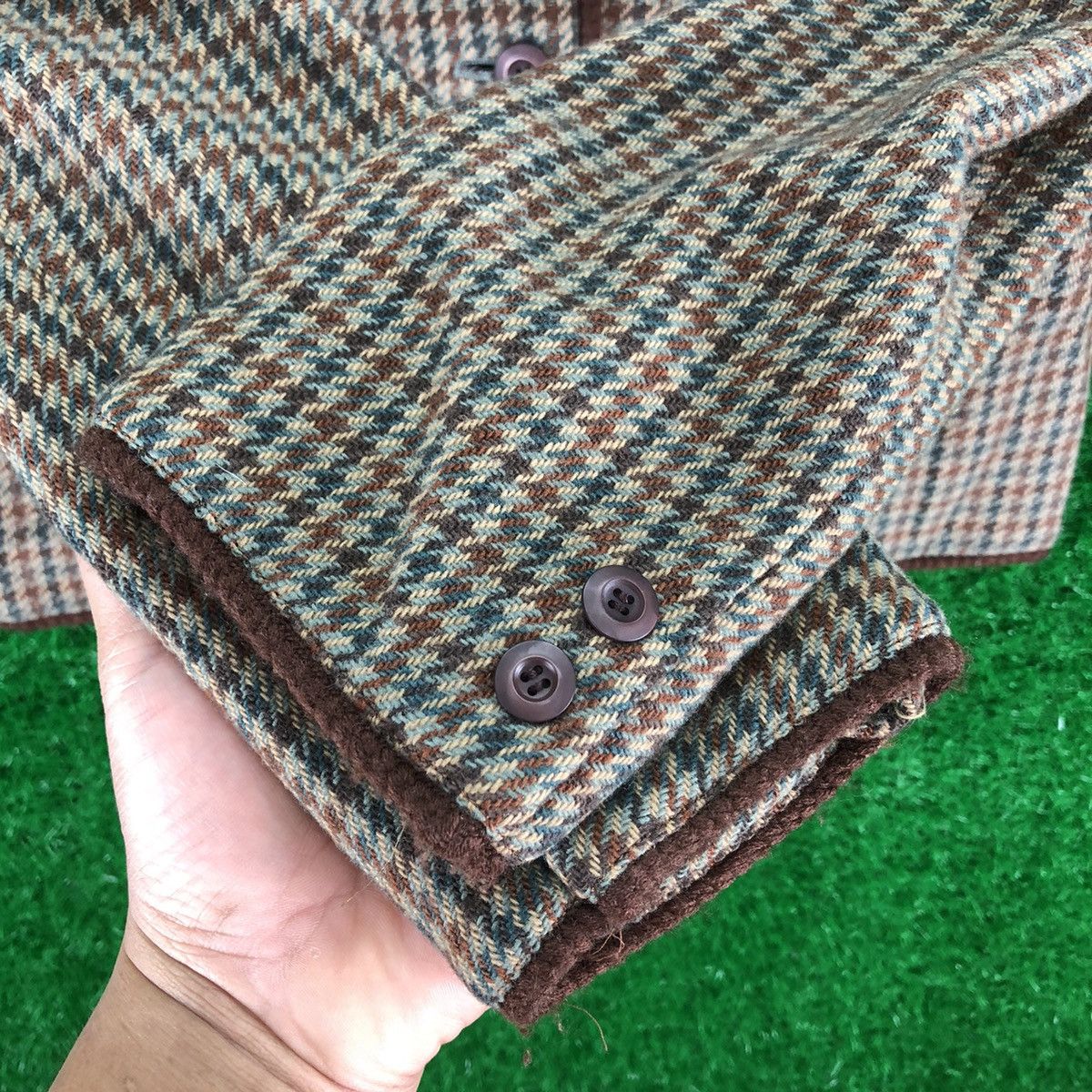 Max Mara Vintage 80's Suncy Max Mara Wool Hounstooth Cropped Jacket Size XS / US 0-2 / IT 36-38 - 10 Thumbnail
