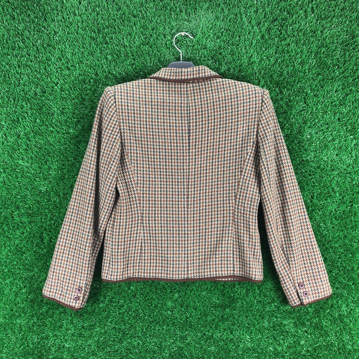 Max Mara Vintage 80's Suncy Max Mara Wool Hounstooth Cropped Jacket Size XS / US 0-2 / IT 36-38 - 4 Thumbnail