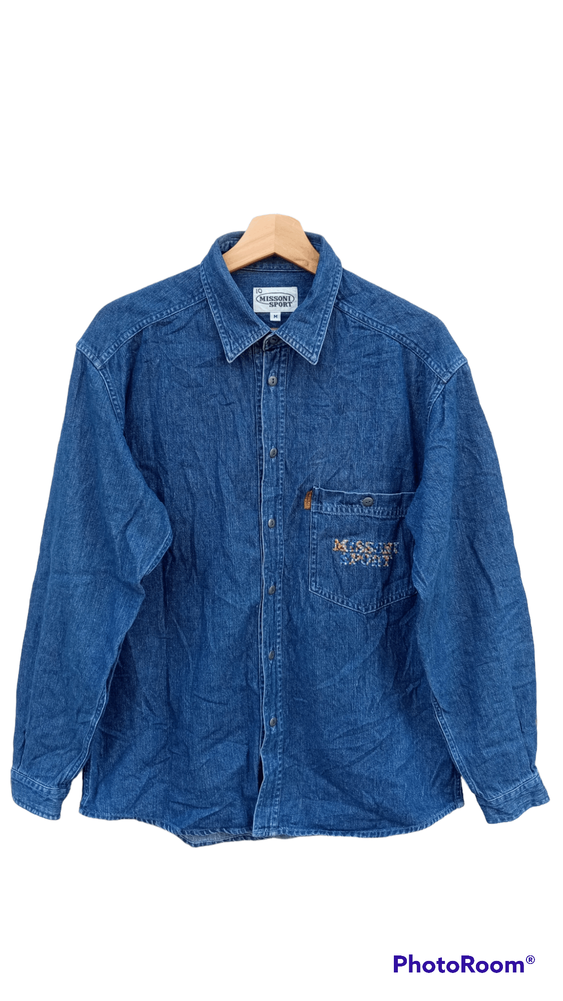 Missoni 🔥🔥Missoni Sport Embroidery Spell Out Denim Shirt Size US M / EU 48-50 / 2 - 1 Thumbnail