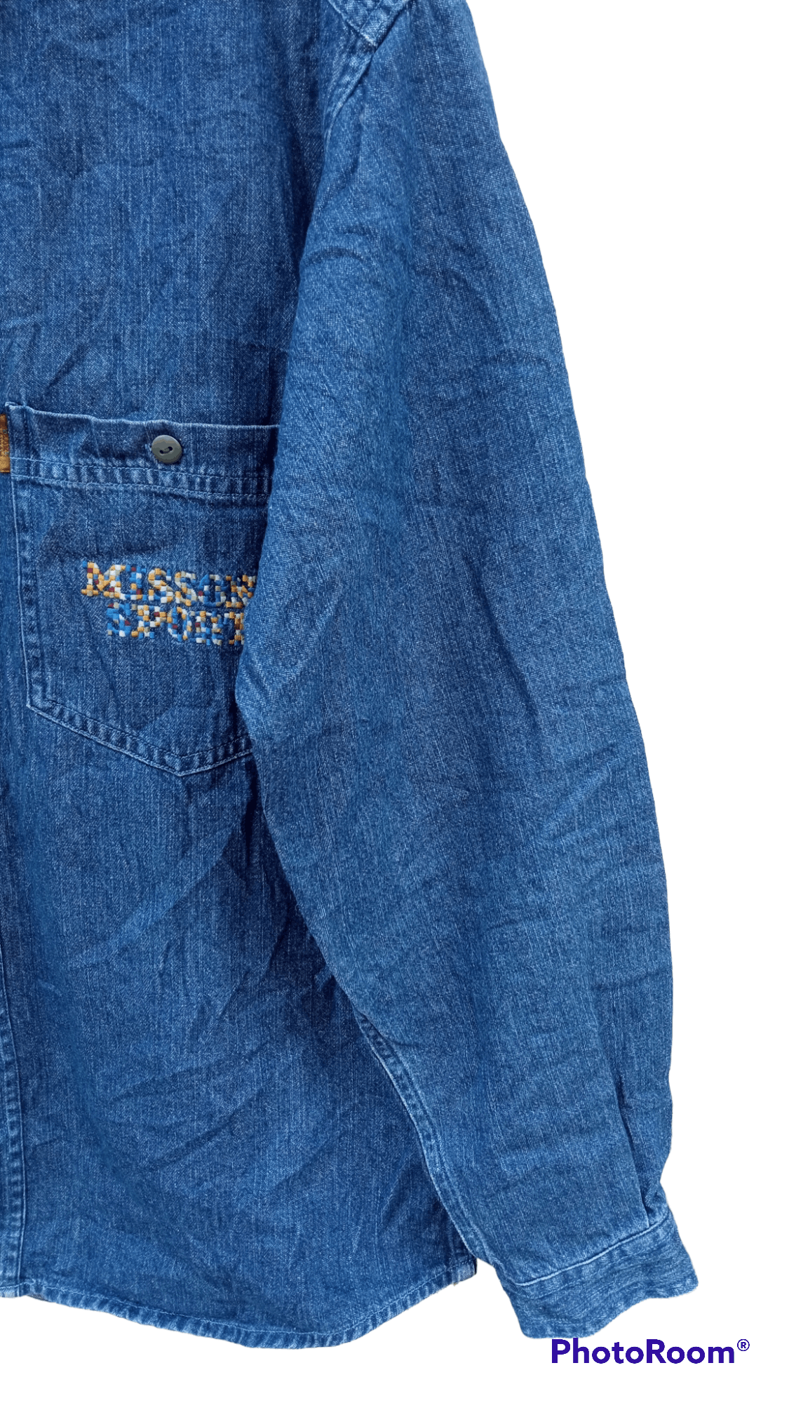 Missoni 🔥🔥Missoni Sport Embroidery Spell Out Denim Shirt Size US M / EU 48-50 / 2 - 12 Thumbnail