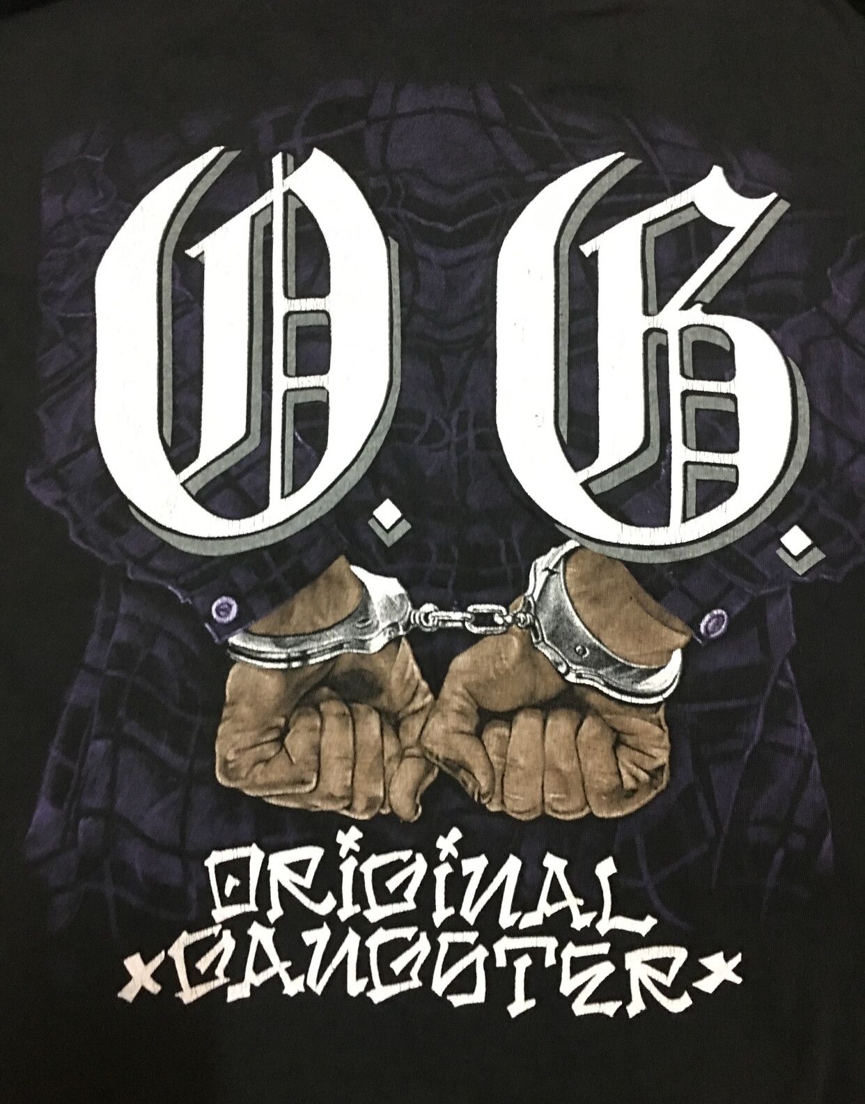 Vintage Vintage Ice T Original Gangster 1992 Promo T-Shirt Size US L / EU 52-54 / 3 - 4 Thumbnail