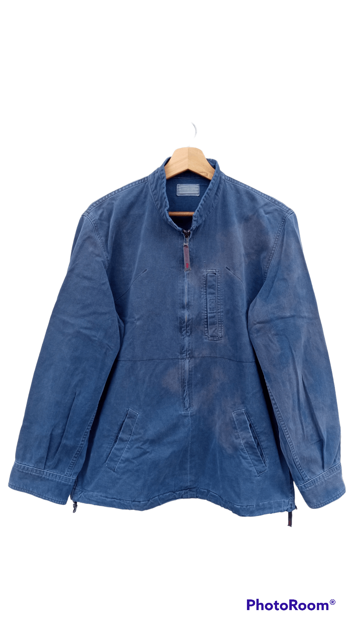 image of Blue Blue Japan Indigo Sun Faded Pullover Jacket in Indigo Blue, Men's (Size Large)