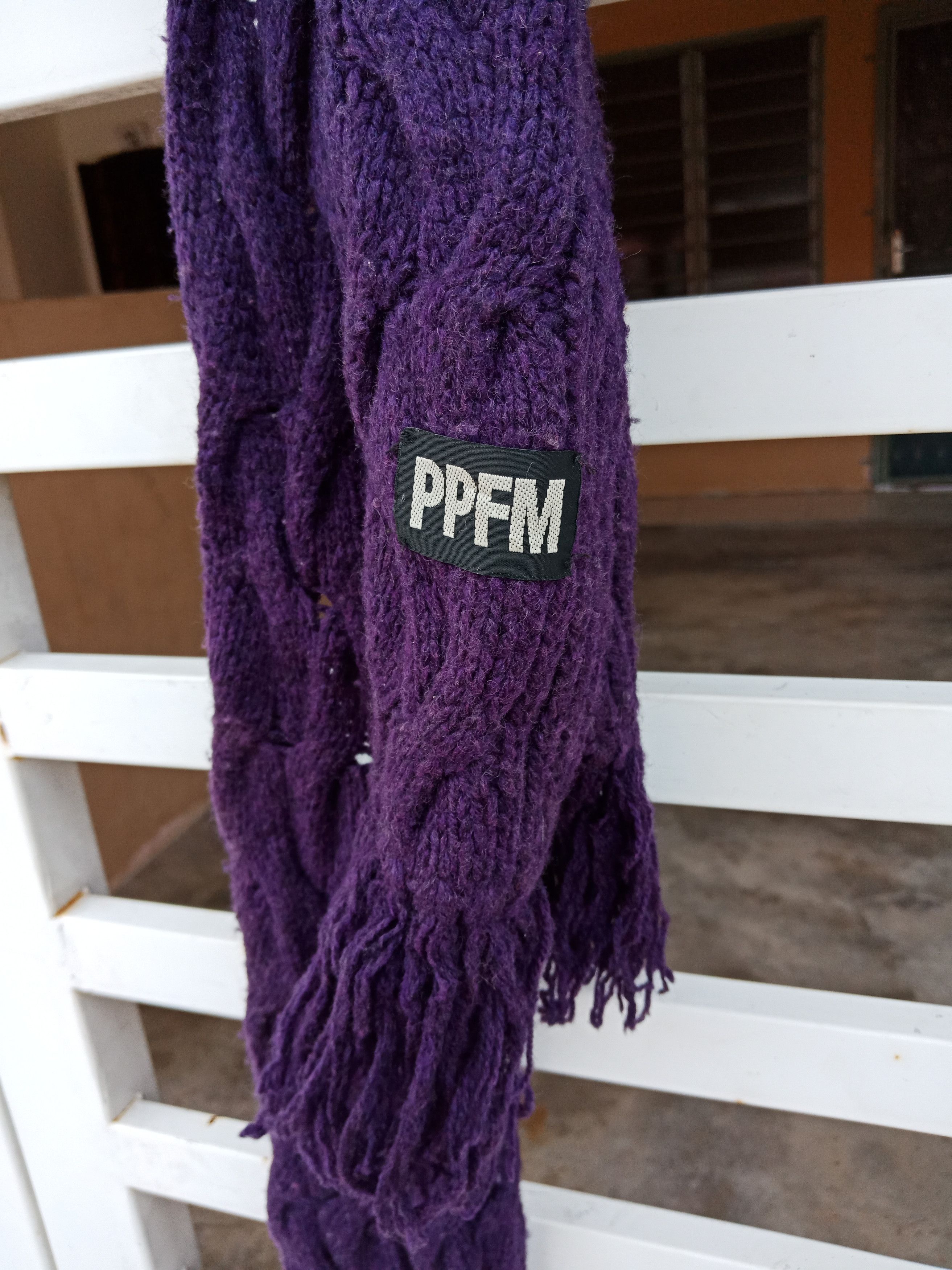 Le Grande Bleu (L.G.B.) × PPFM PPFM Purple Knit Scarves Size ONE SIZE - 3 Thumbnail