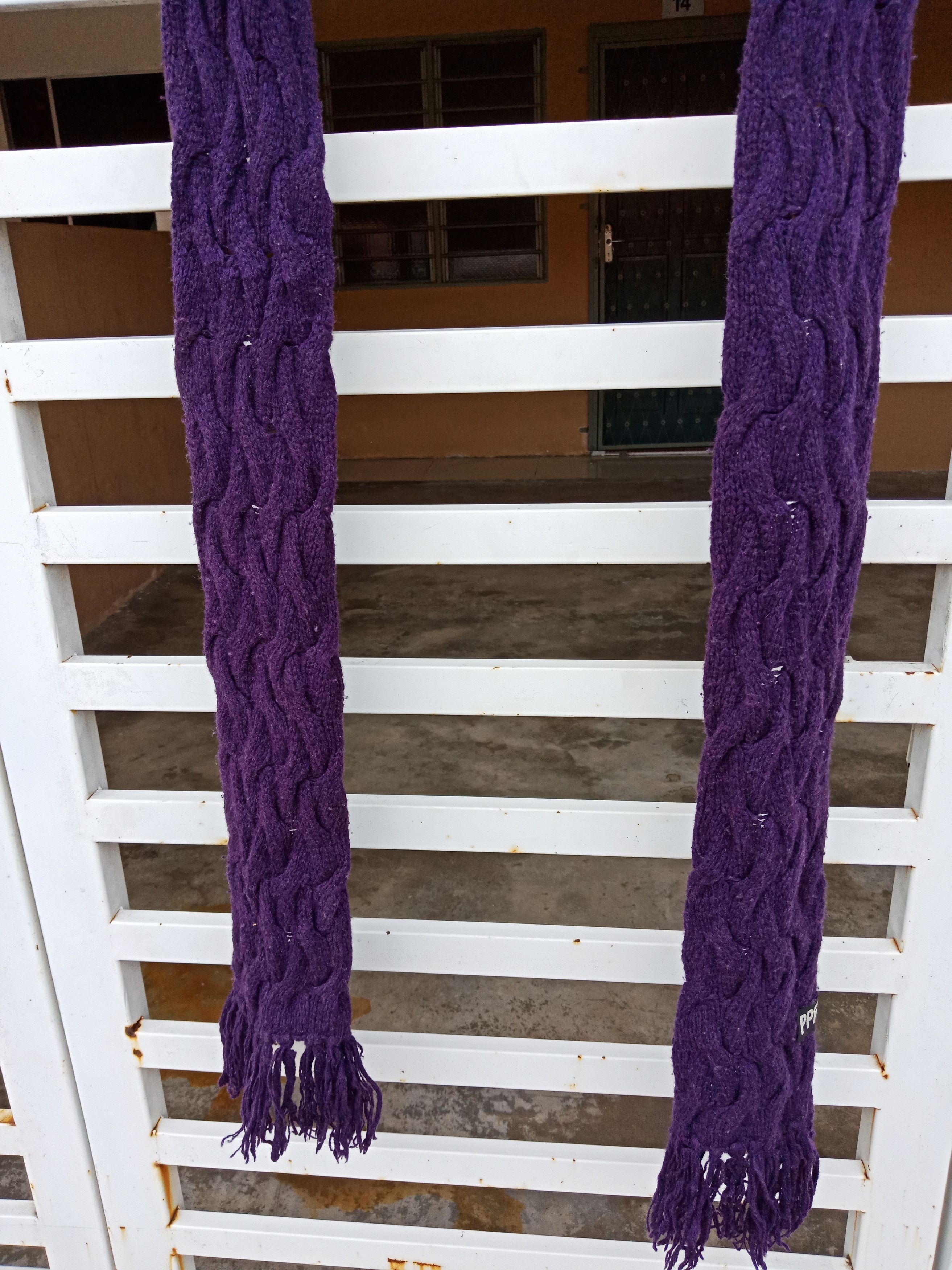 Le Grande Bleu (L.G.B.) × PPFM PPFM Purple Knit Scarves Size ONE SIZE - 2 Thumbnail