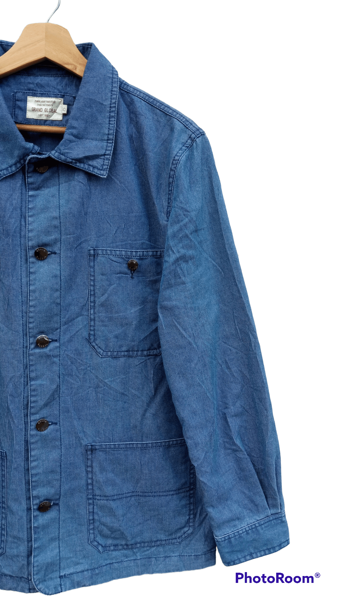 Indigo × Japanese Brand × Vintage 🔥🔥Vintage Style Japanese Brand Grand Global Chore Jacket Size US L / EU 52-54 / 3 - 5 Thumbnail