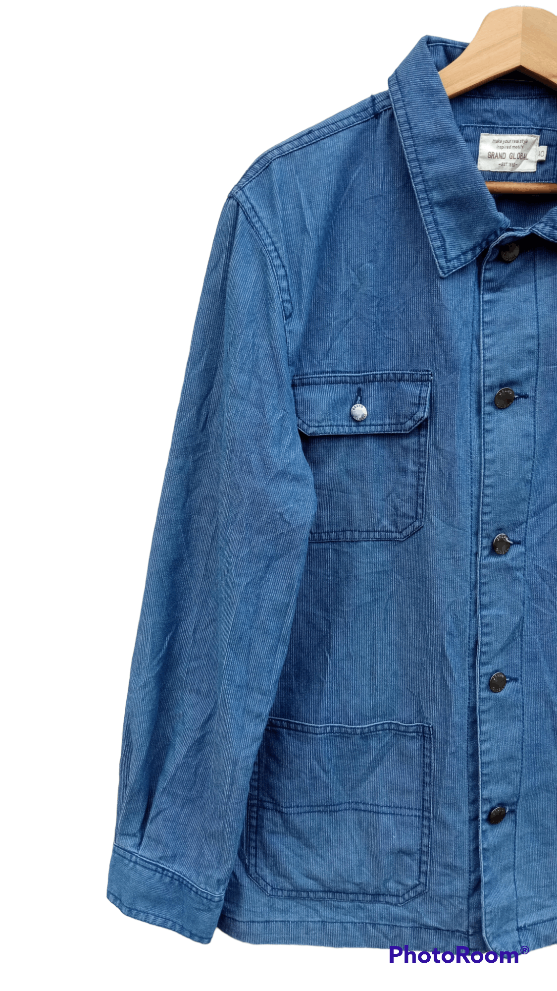 Indigo × Japanese Brand × Vintage 🔥🔥Vintage Style Japanese Brand Grand Global Chore Jacket Size US L / EU 52-54 / 3 - 4 Thumbnail