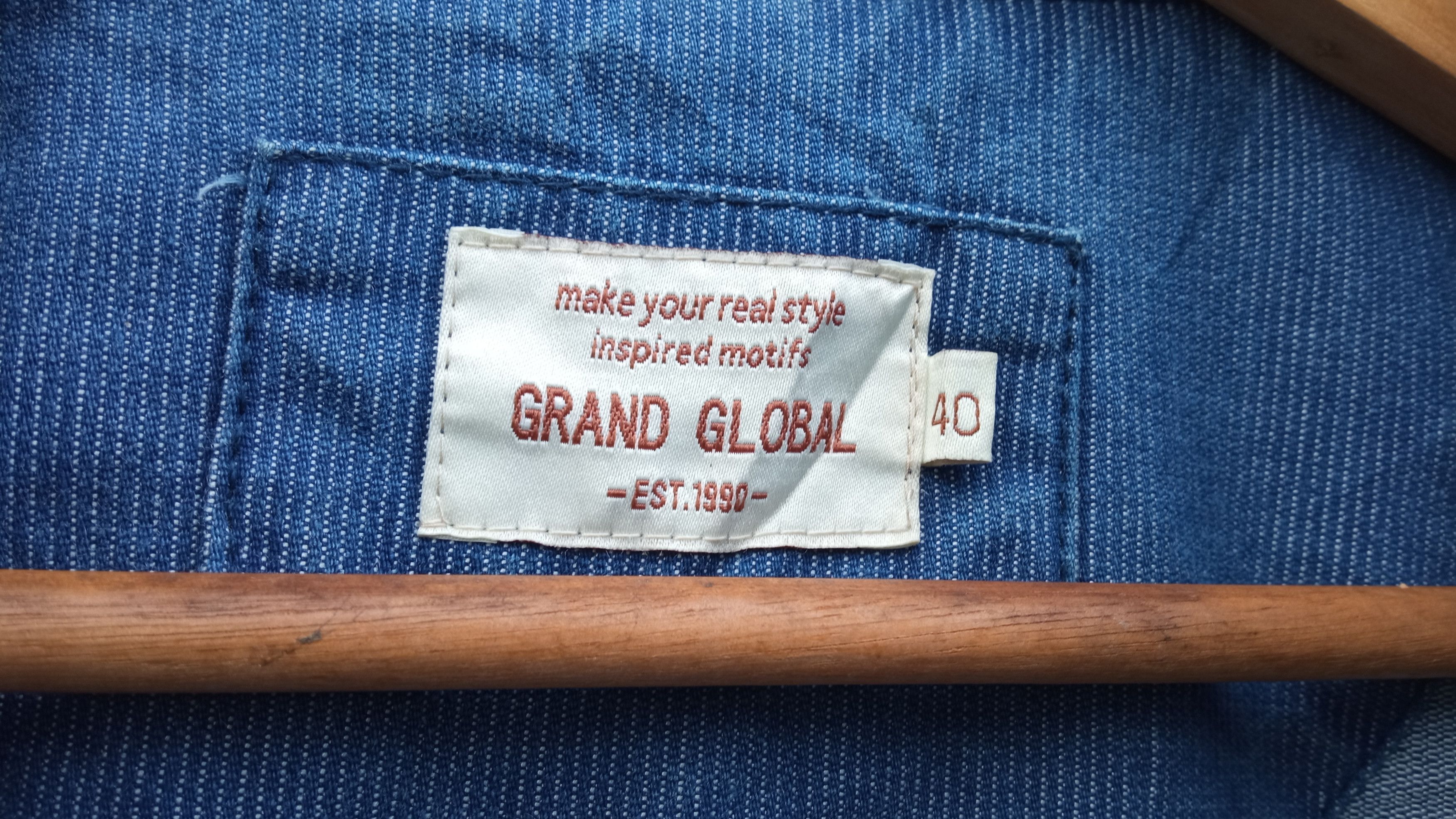 Indigo × Japanese Brand × Vintage 🔥🔥Vintage Style Japanese Brand Grand Global Chore Jacket Size US L / EU 52-54 / 3 - 24 Thumbnail