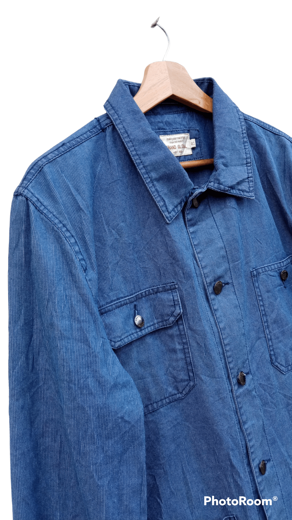 Indigo × Japanese Brand × Vintage 🔥🔥Vintage Style Japanese Brand Grand Global Chore Jacket Size US L / EU 52-54 / 3 - 6 Thumbnail