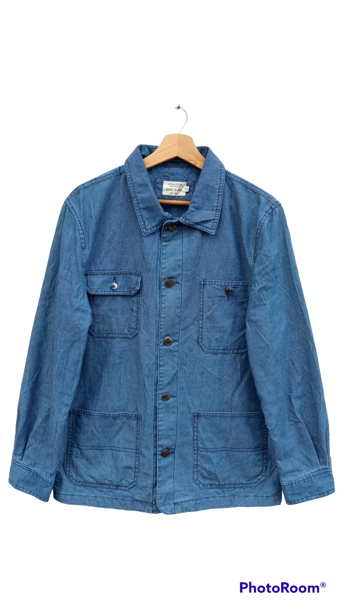 Indigo × Japanese Brand × Vintage 🔥🔥Vintage Style Japanese Brand Grand Global Chore Jacket Size US L / EU 52-54 / 3 - 1 Thumbnail