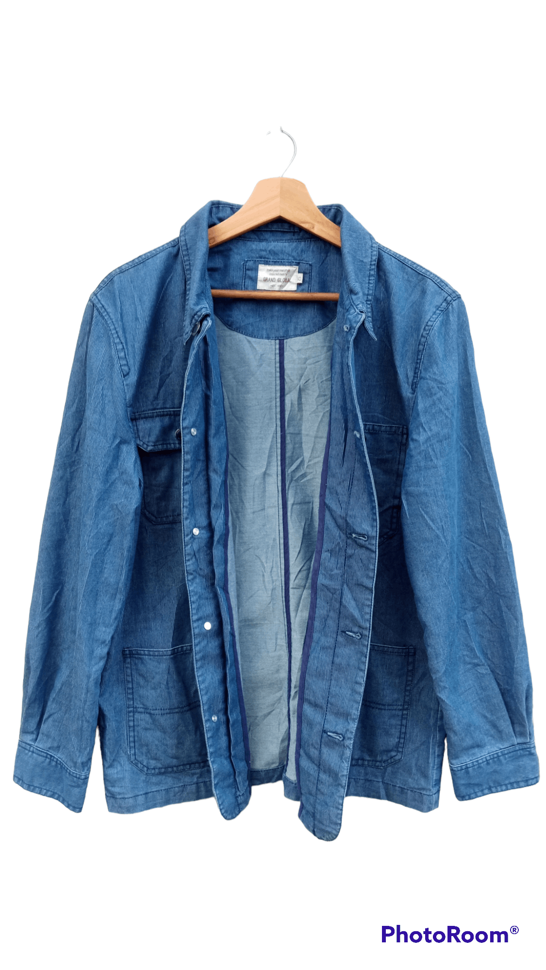 Indigo × Japanese Brand × Vintage 🔥🔥Vintage Style Japanese Brand Grand Global Chore Jacket Size US L / EU 52-54 / 3 - 18 Thumbnail