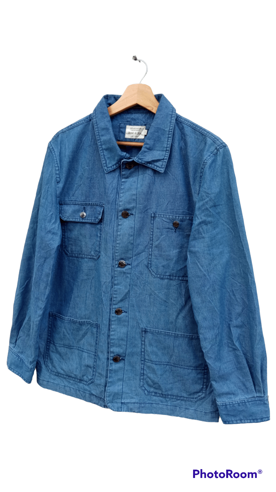 Indigo × Japanese Brand × Vintage 🔥🔥Vintage Style Japanese Brand Grand Global Chore Jacket Size US L / EU 52-54 / 3 - 3 Thumbnail